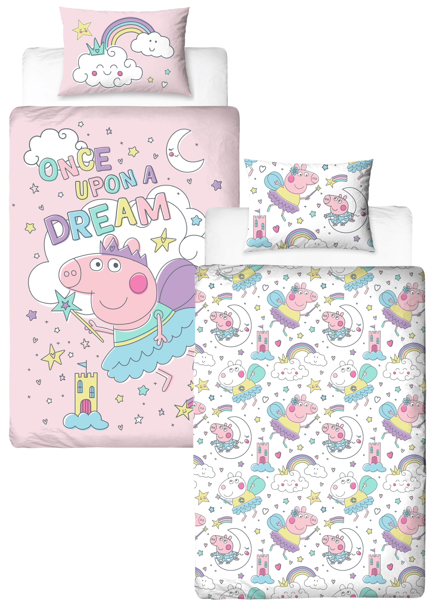 Character World Peppa Pig Officially Licensed Single Duvet Cover Set | Reversible | Polycotton 1