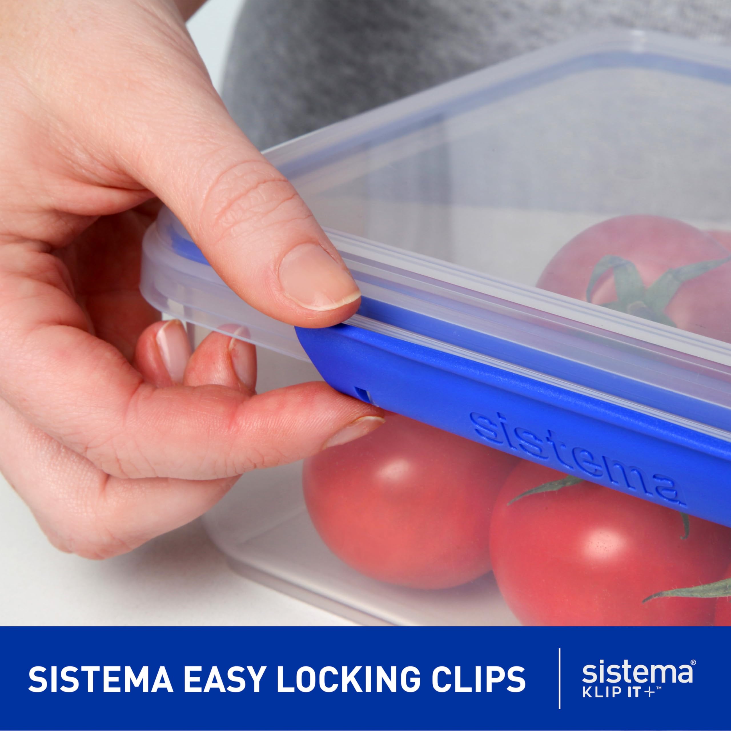 Sistema KLIP IT Food Storage Container - 9.6 L Capacity | Stackable & Airtight | BPA-Free Plastic | Blue Clips | 1 Count