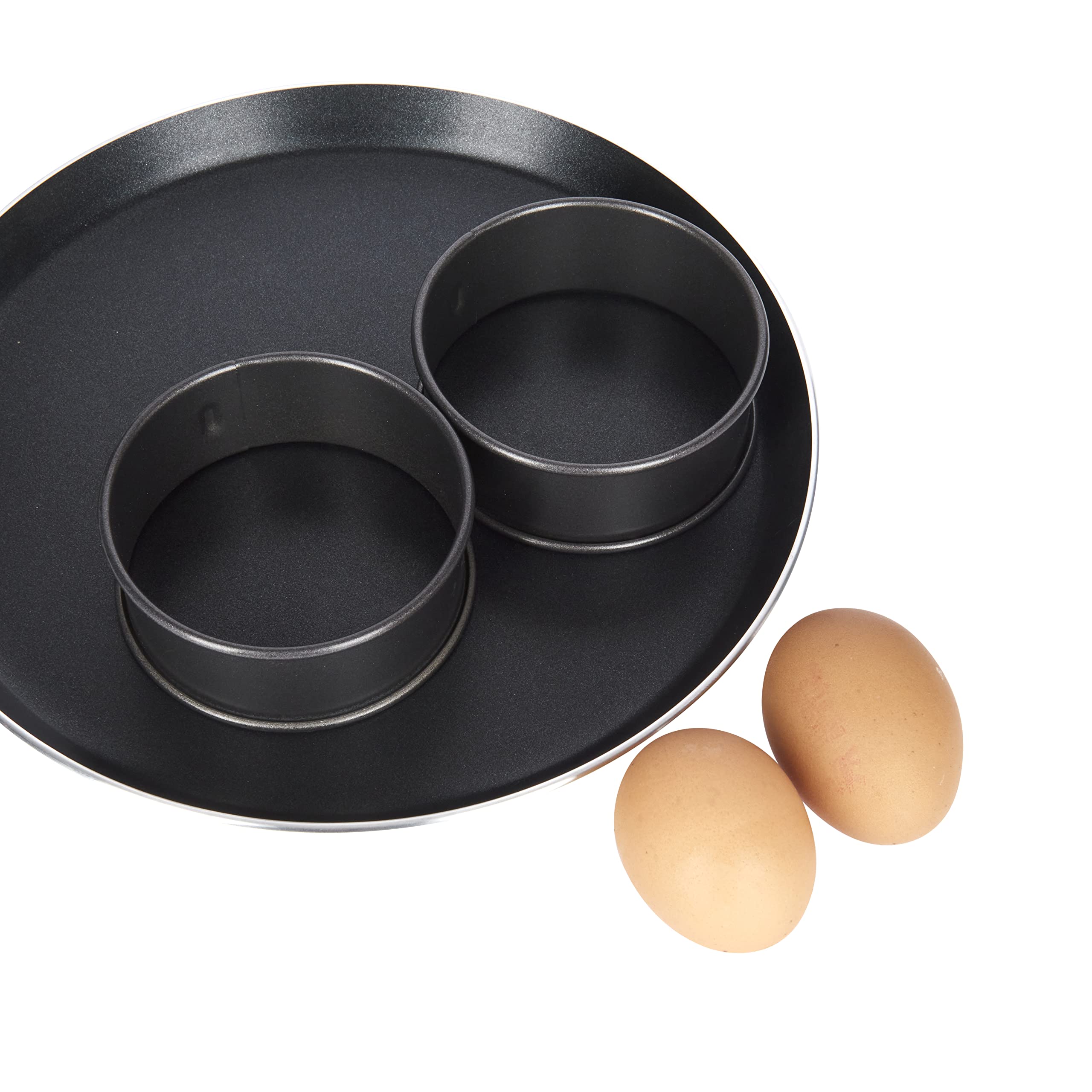 KitchenCraft Non-Stick Metal Egg Poachers - Set of 2 for Frying, Poaching, Omelettes | 9cm Diameter 4