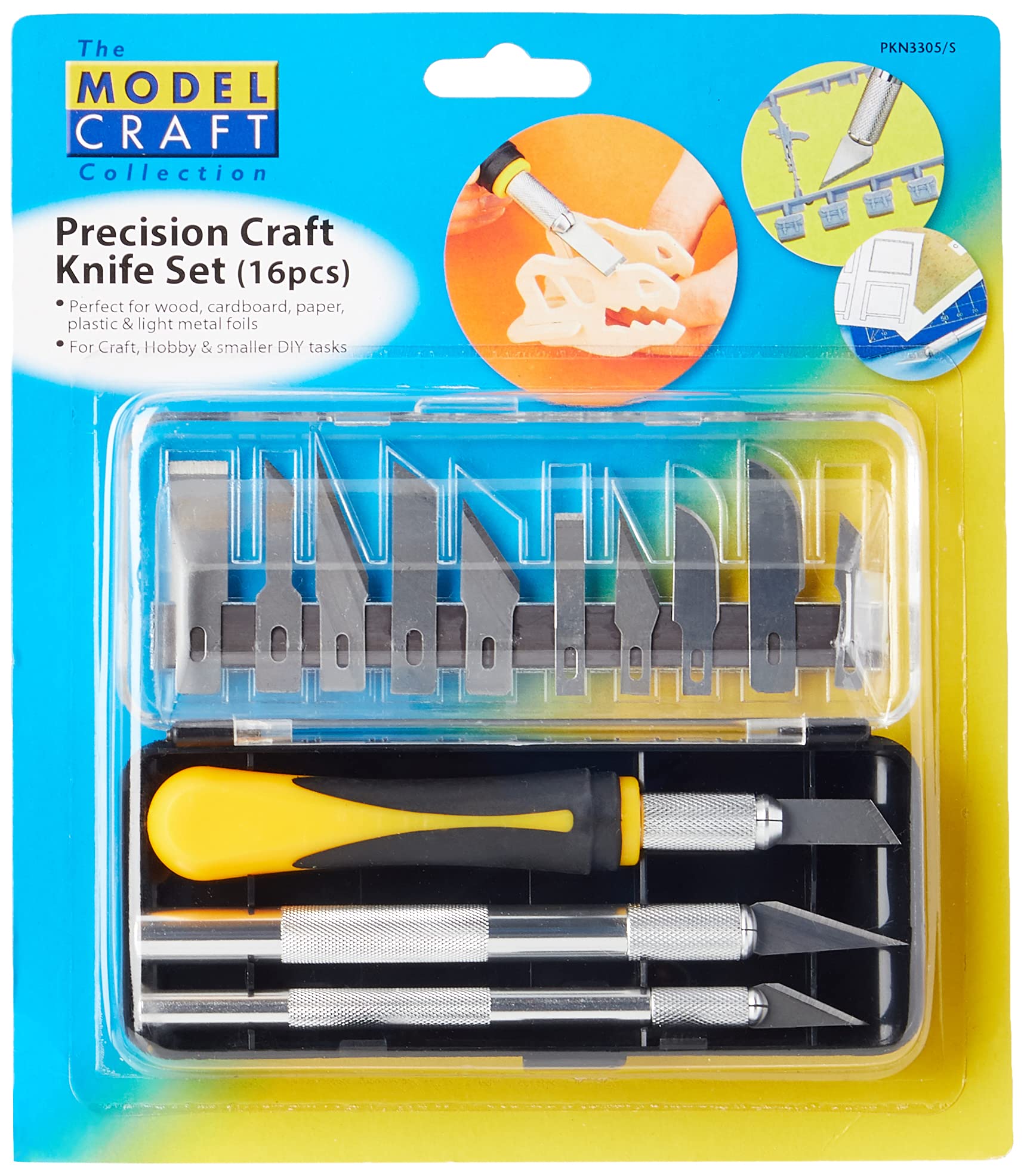 Modelcraft PKN3305/S Precision Craft Knife Set - 16 Piece | Silver | Ideal for Hobby & Professional Tasks 3