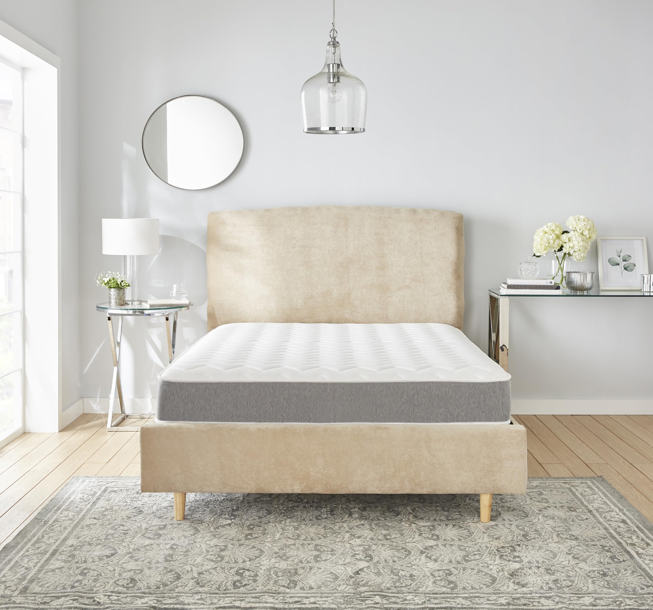 Starlight Beds Kingsize Hybrid Mattress with Springs & Memory Foam | 150 x 200cm | Grey Zig Zag 2
