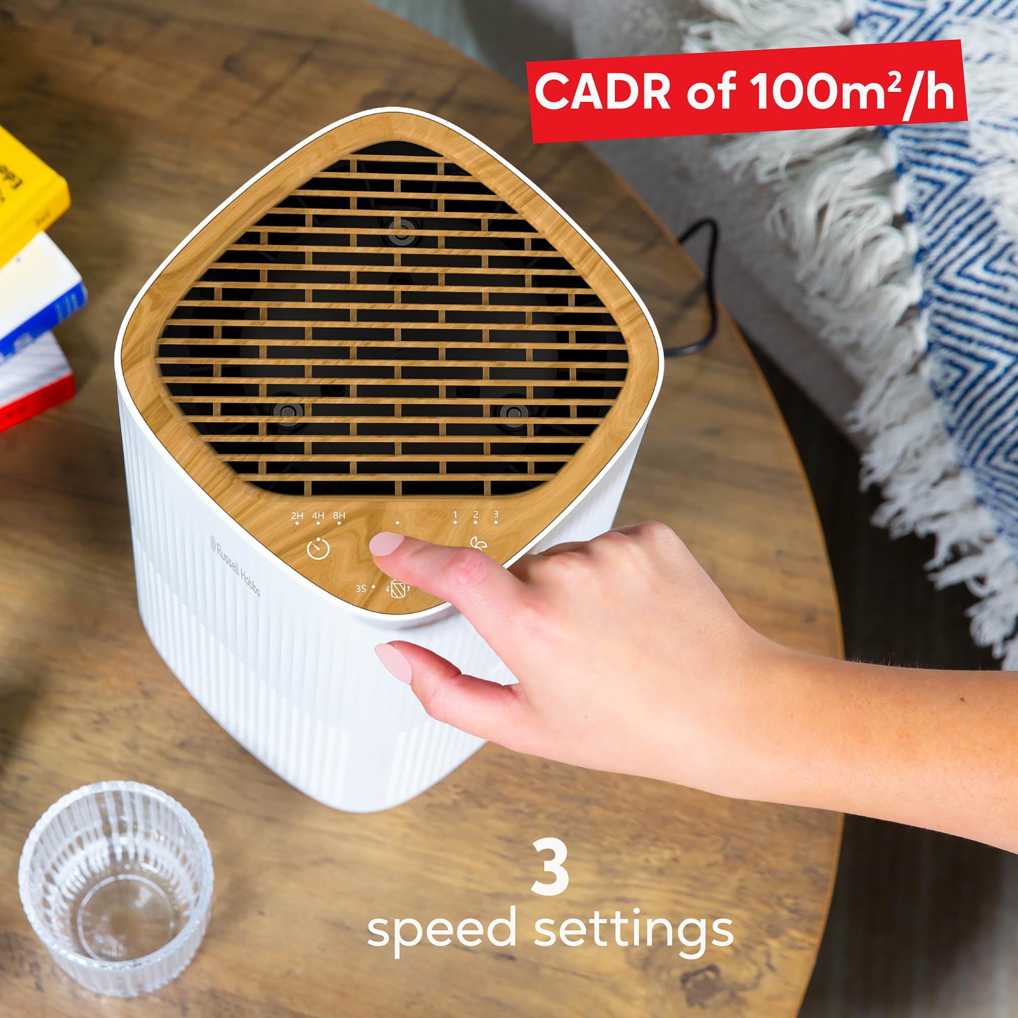 Russell Hobbs Air Purifier for Bedrooms & Home - 100m³/h CADR, 3-Stage Filtration, Aromatherapy 4