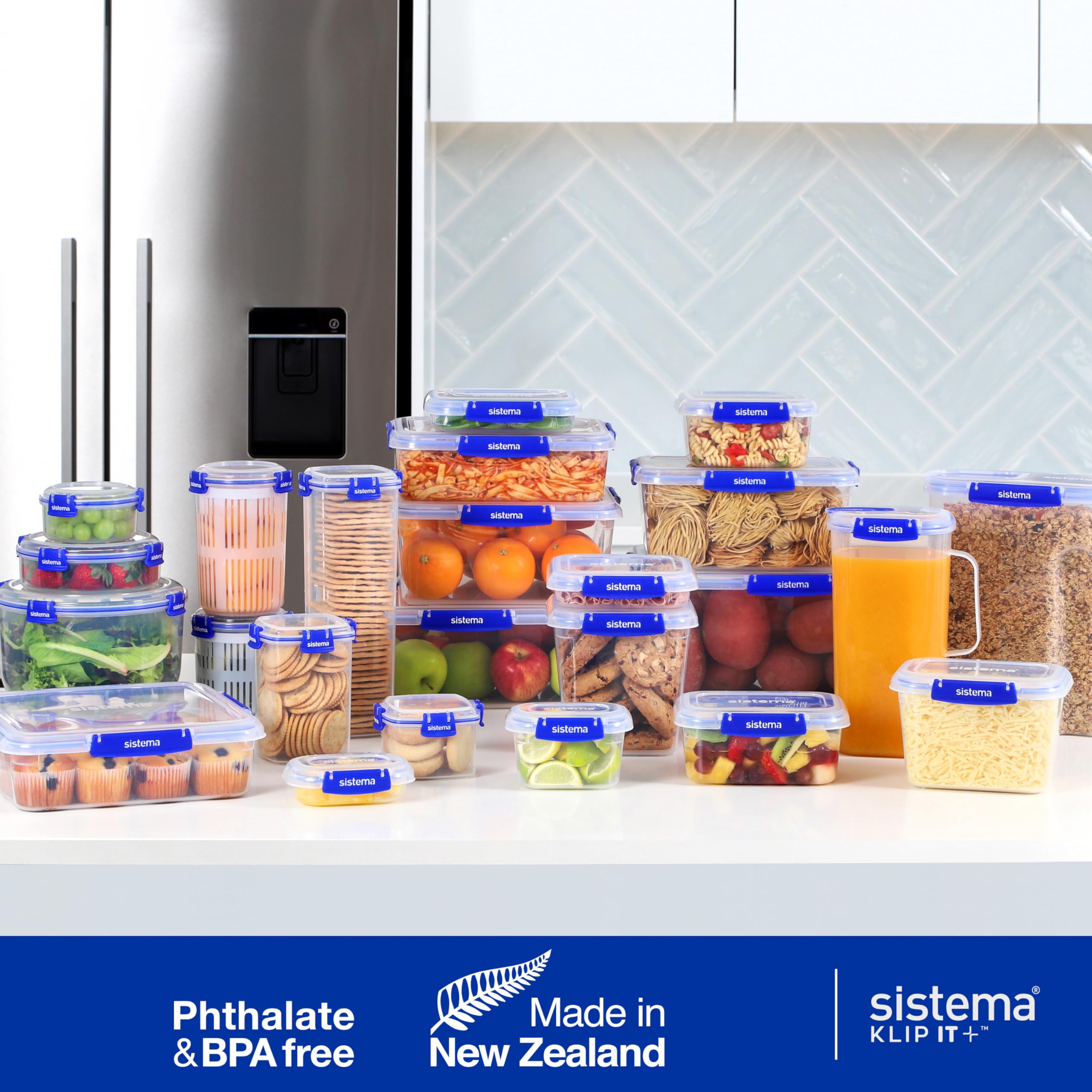 Sistema KLIP IT PLUS Food Storage Container - 7.5L Rectangle | Stackable Airtight Fridge/Freezer Box | BPA-Free Plastic 7