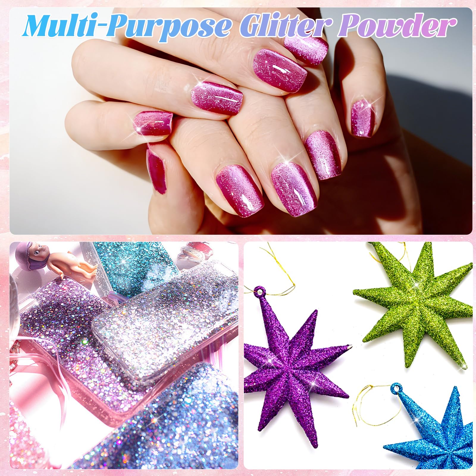 MOXYOY Fine Glitter Powder - 32 Vibrant Colours for Epoxy Resin, Tumblers, and Crafts | Powder Format 6