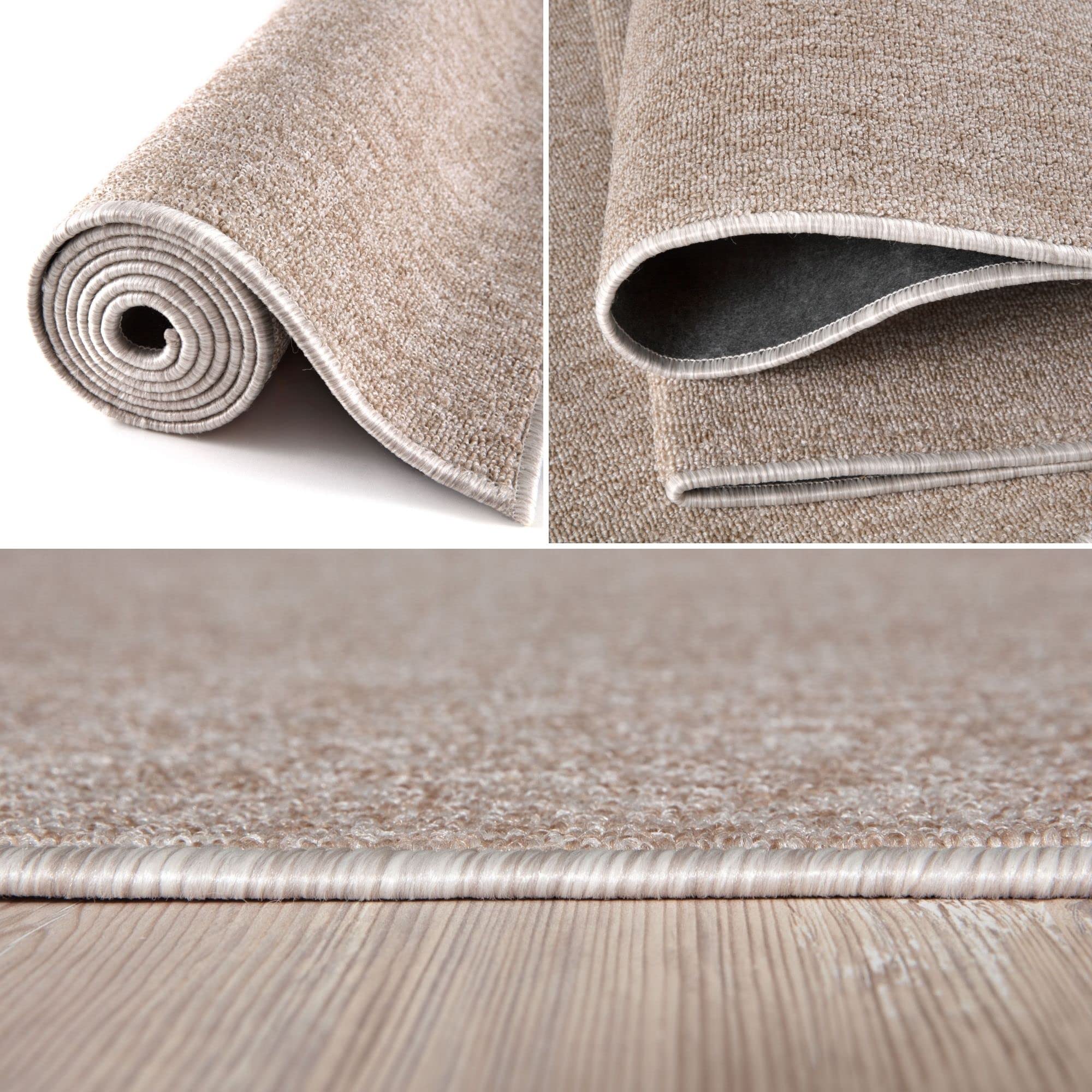 THE RUGS Low Pile Area Rug - Modern Indoor Style | 80 x 150 cm | Beige 5