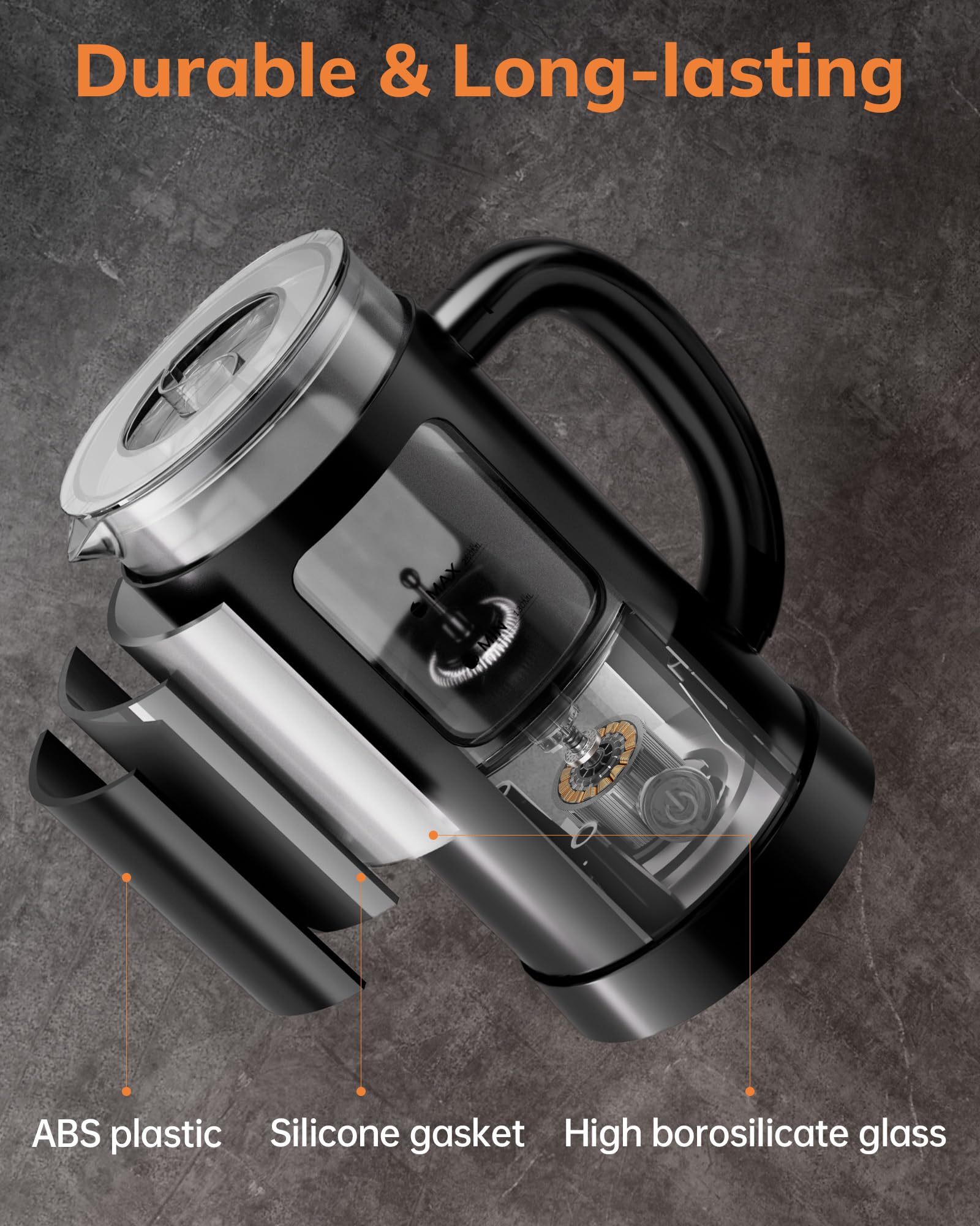 morpilot Automatic Milk Frother - 4-in-1 Functions | 600ML Capacity | Visual Glass Body 8