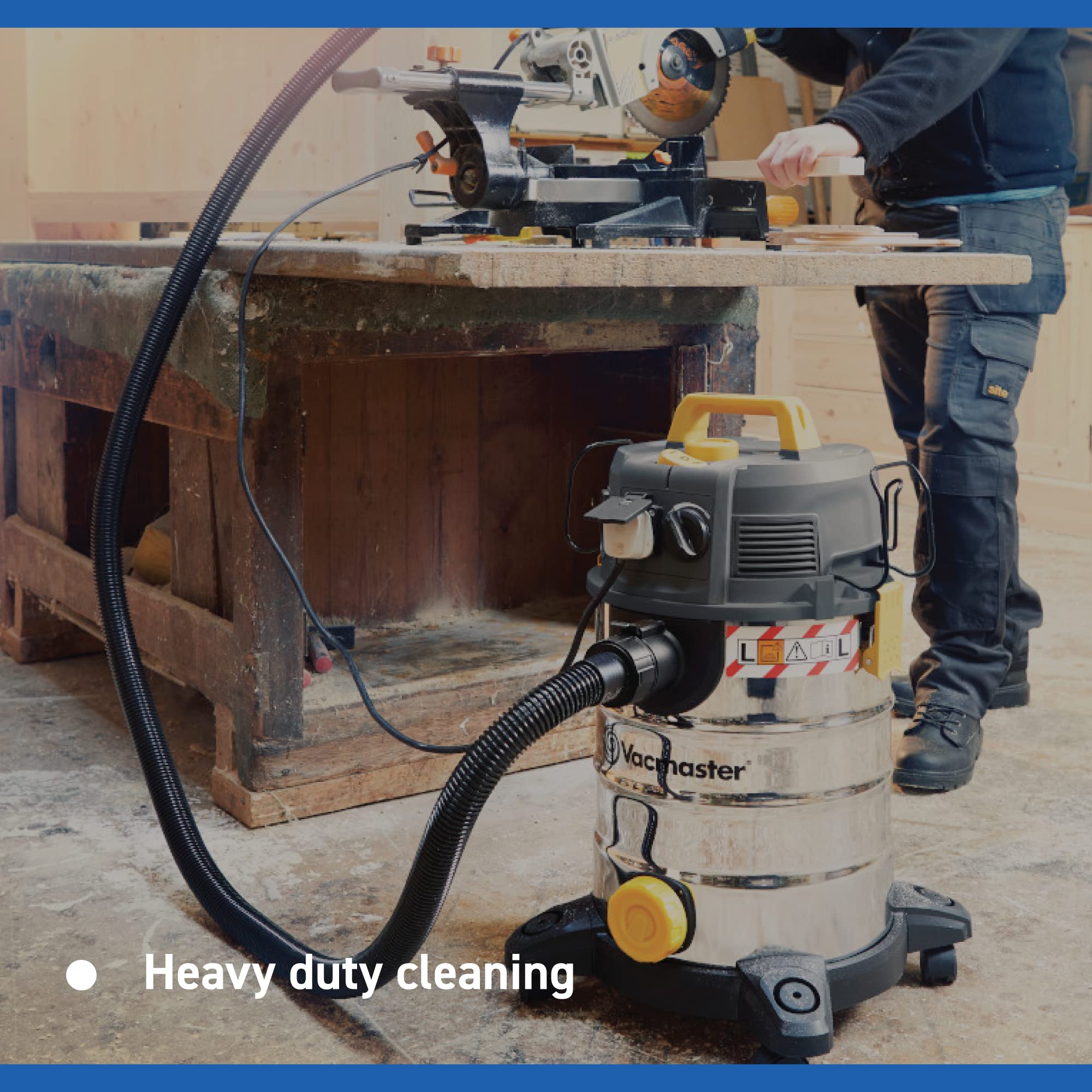 Vacmaster 30L Wet & Dry Vacuum Cleaner with Push Clean Filter | 1400W Motor | L Class Dust Extraction 2