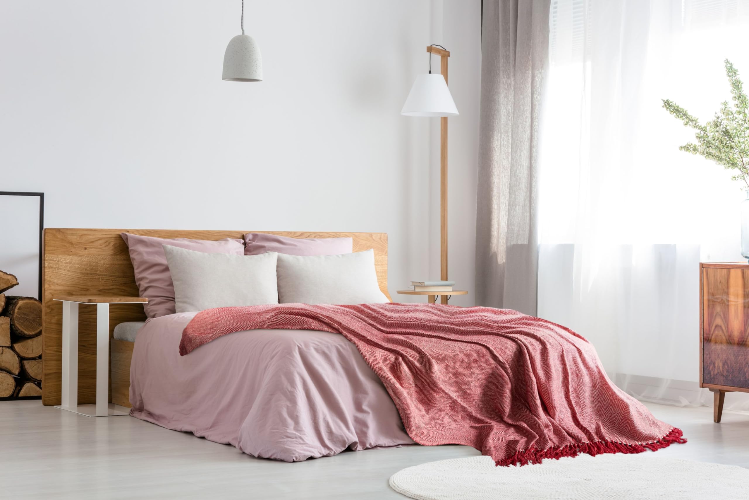 Emma Barclay Herringbone Throw - 100% Recycled Cotton | Red | 50x60" 8