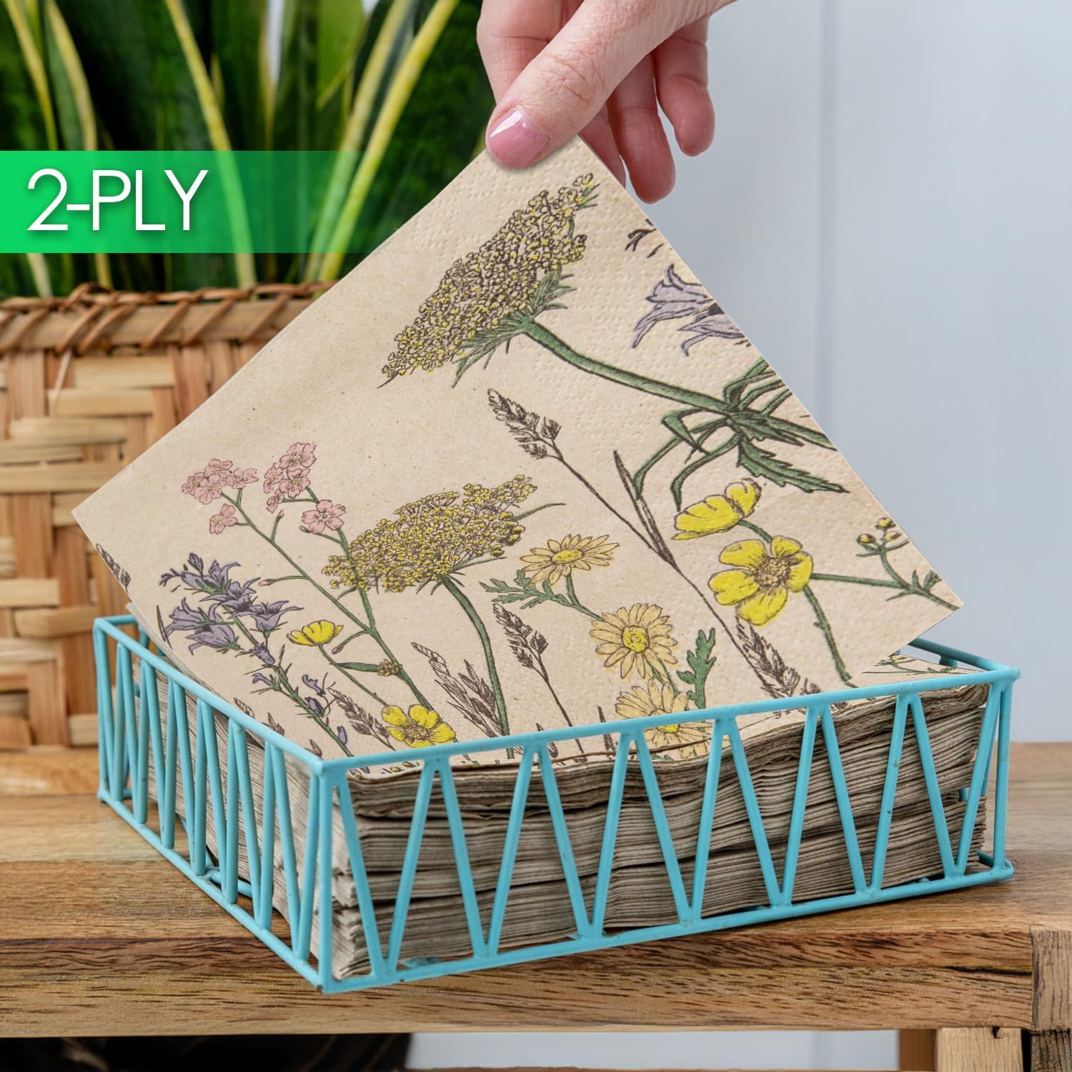 Talking Tables Table Kind Recycled Paper Napkins - 100 Pack, 2ply, 33cm Wildflower Floral 9