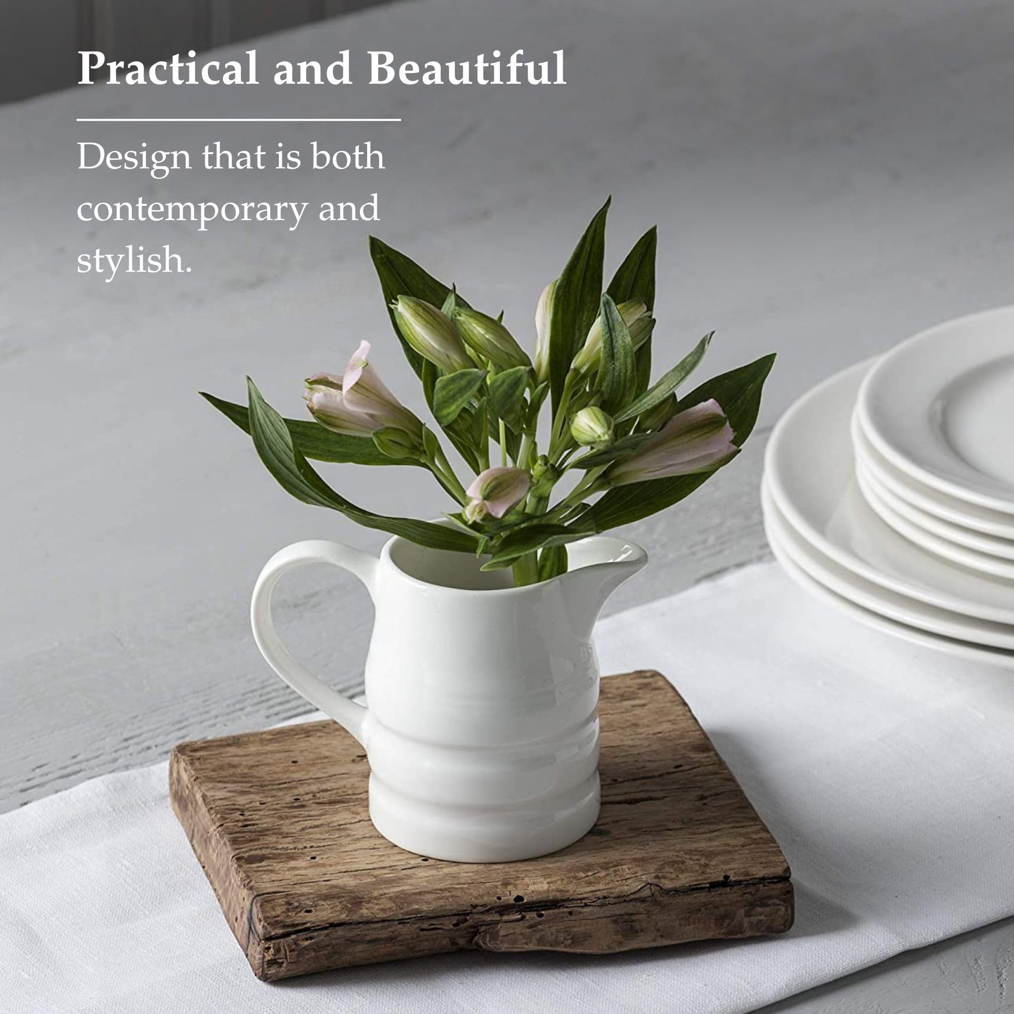 WM Bartleet & Sons 1750 Traditional Churn Jug - 284ml Porcelain Cream & Milk Pitcher | Dishwasher Safe 5