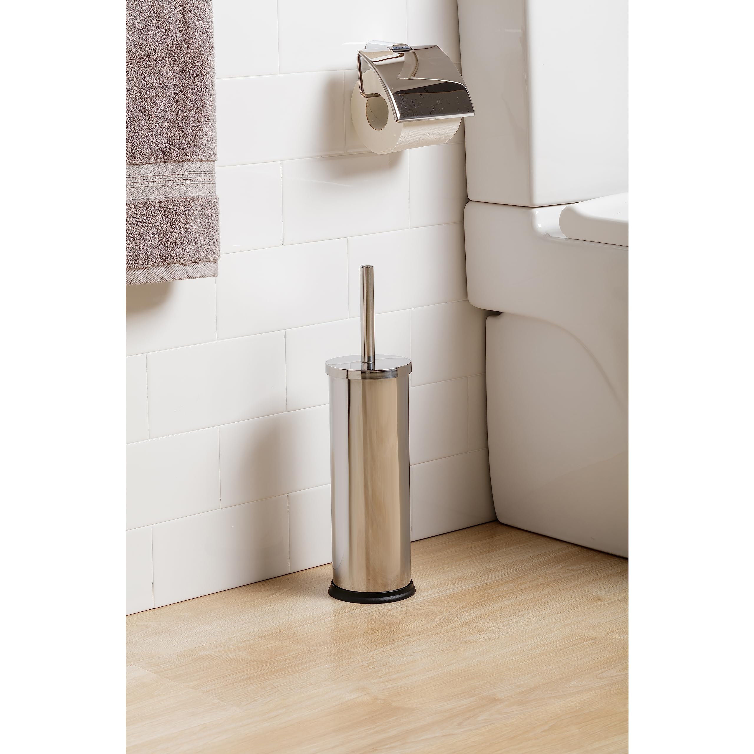 TATAY Toilet Brush Holder - Stainless Steel | Mirror Finish | Inner Plastic Bucket | 10.2 x 10.2 x 38.5 cm 2