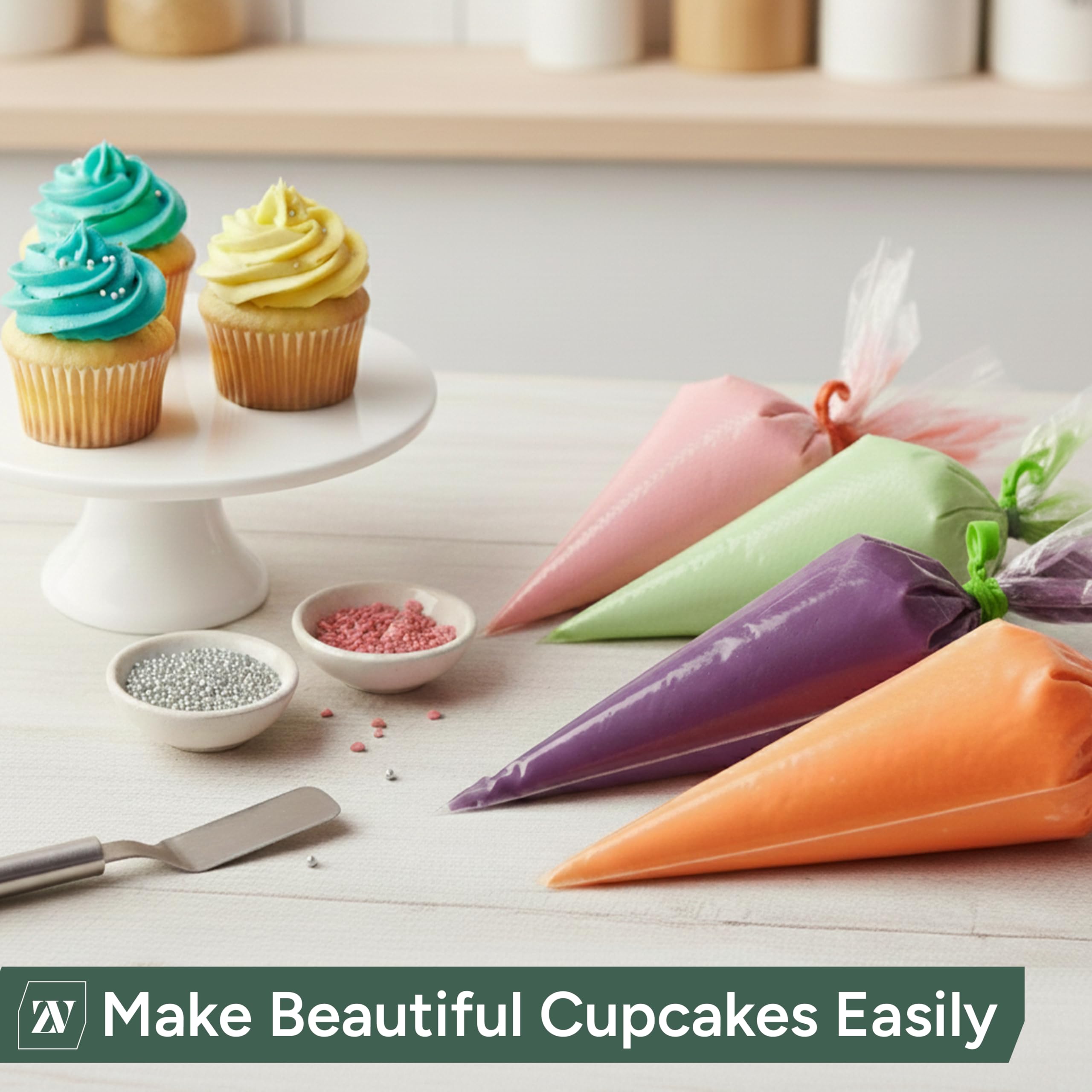 Zuvo Disposable Piping Bags - 100 Pack, 16 Inches | Thick, Burst-Proof, Tipless Design 7