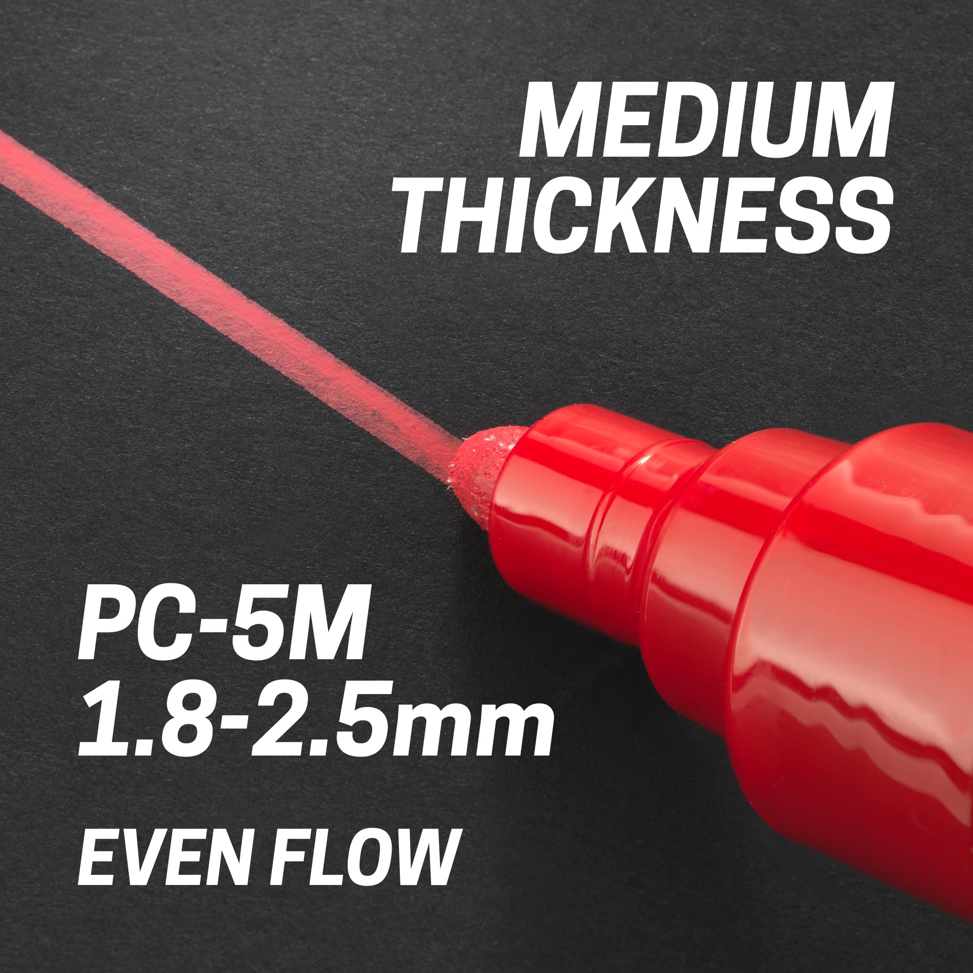 Posca PC-5M Medium Bullet Tip Paint Markers - Essential 8pc Set | 1.8mm-2.5mm Line | Water-Based Opaque Color 2
