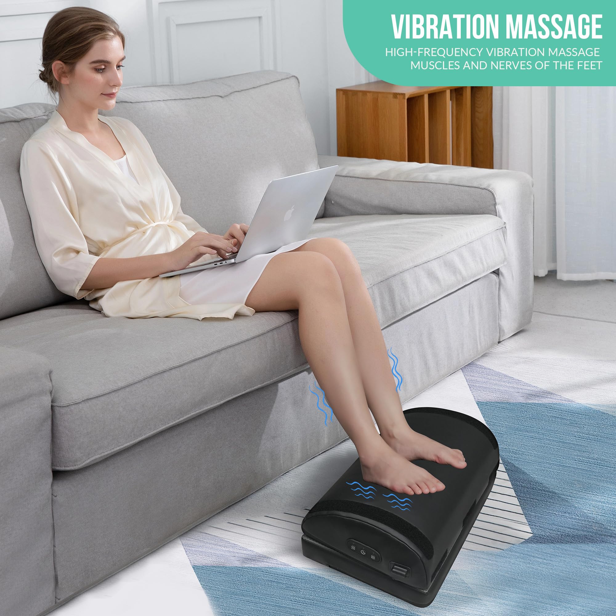 Snailax Heated Foot Rest Under Desk with Vibration Massage | Double Layer Adjustable Height | Memory Foam 5