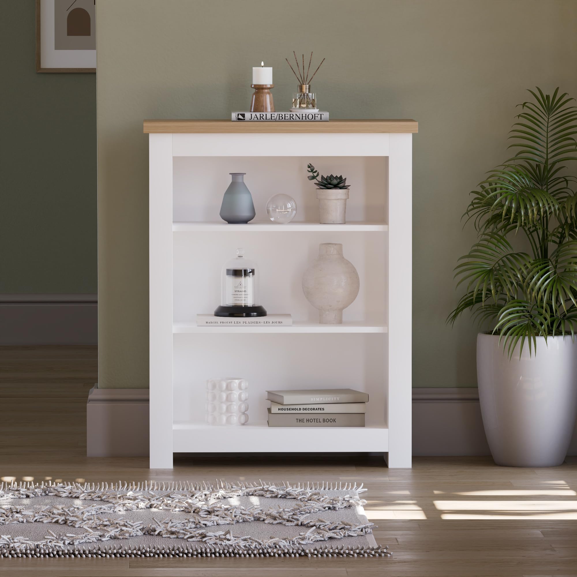 Vida Designs Arlington 3 Tier Bookcase - Modern White Finish | 75 x 60 x 24 cm 2