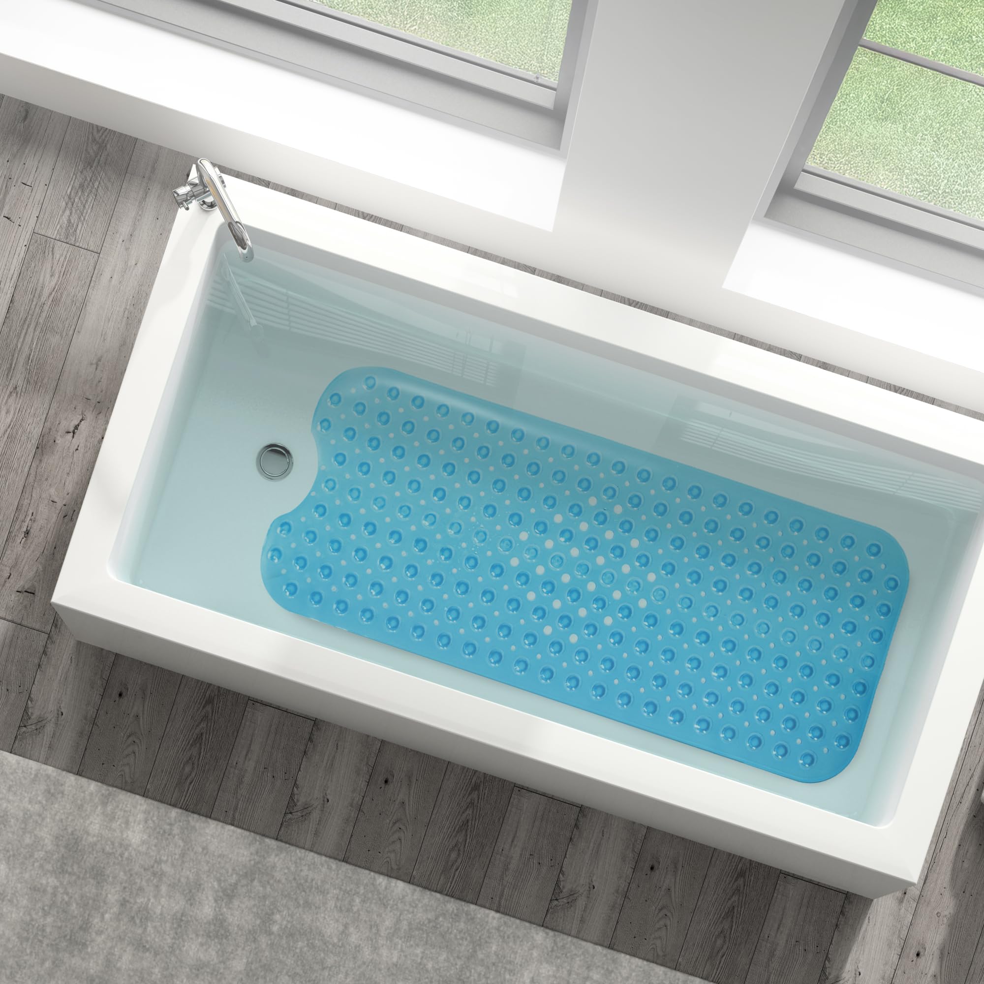 KEPLIN Premium Non-Slip Bathtub Mat - 200 Suction Cups, BPA & Latex Free, Blue, 100 x 40 cm 8