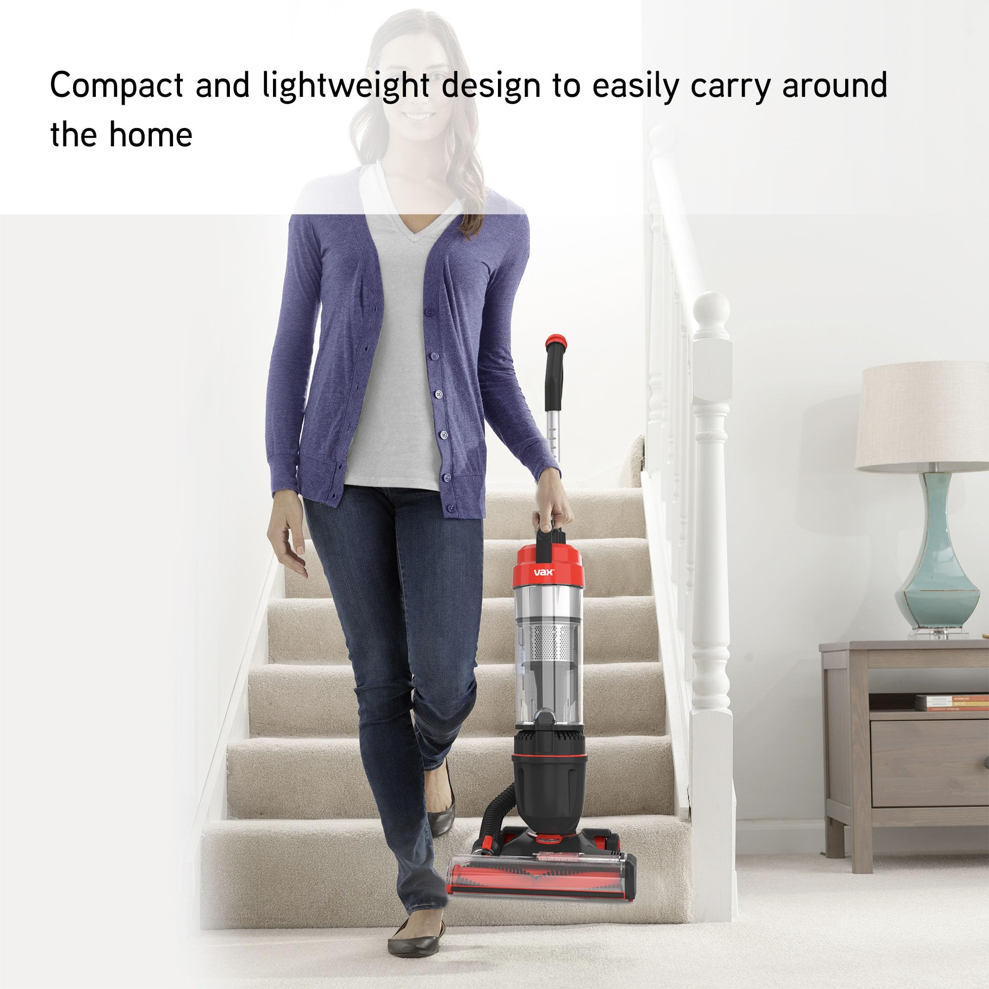 Vax Mach Air Revive Corded Upright Bagless Vacuum Cleaner - 820W, 4.9kg, 1.5L Capacity, Red 4