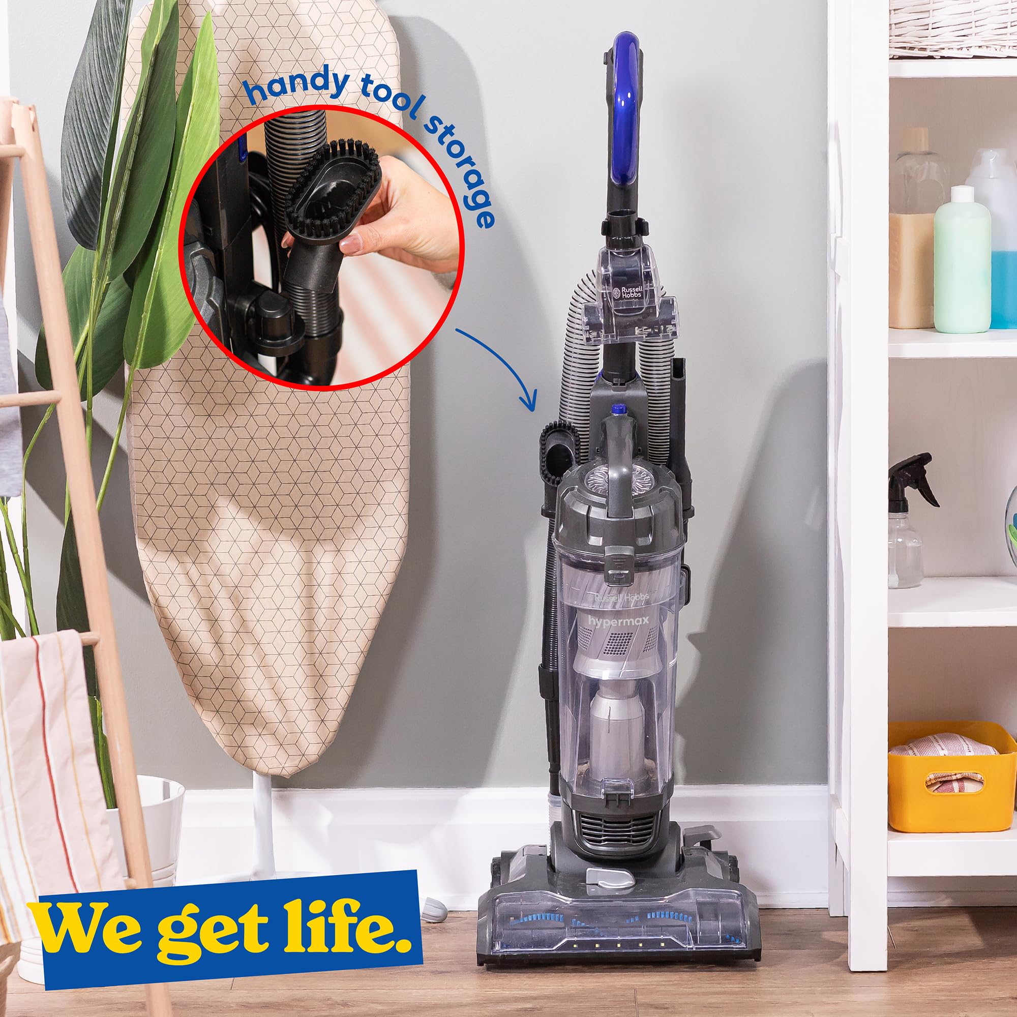 Russell Hobbs Hypermax Upright Vacuum RHUV7001 - 700W Motor, 4L Tank, Multi-Surface, Grey & Blue 9