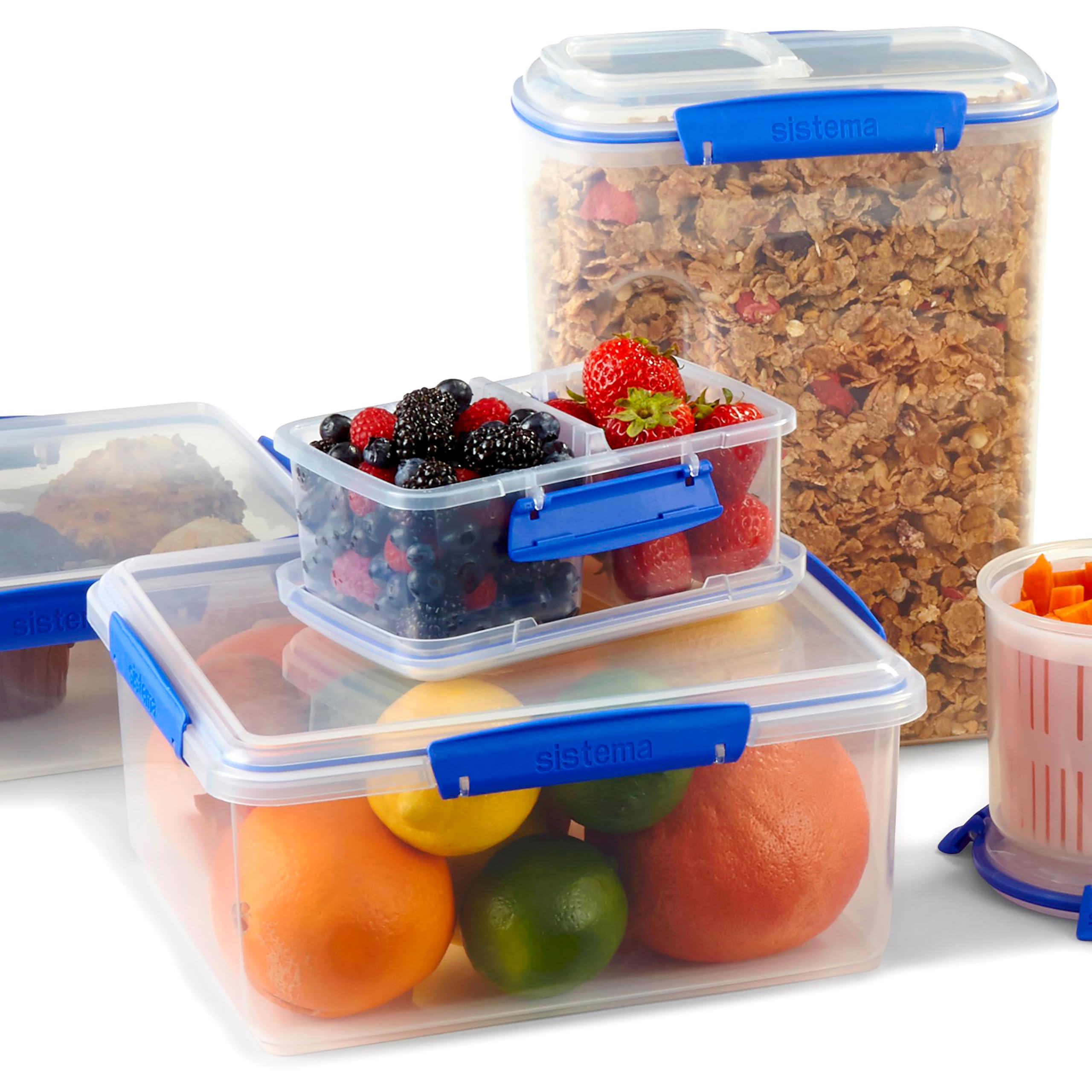 Sistema KLIP IT Food Storage Container - 9.6 L Capacity | Stackable & Airtight | BPA-Free Plastic | Blue Clips | 1 Count 7