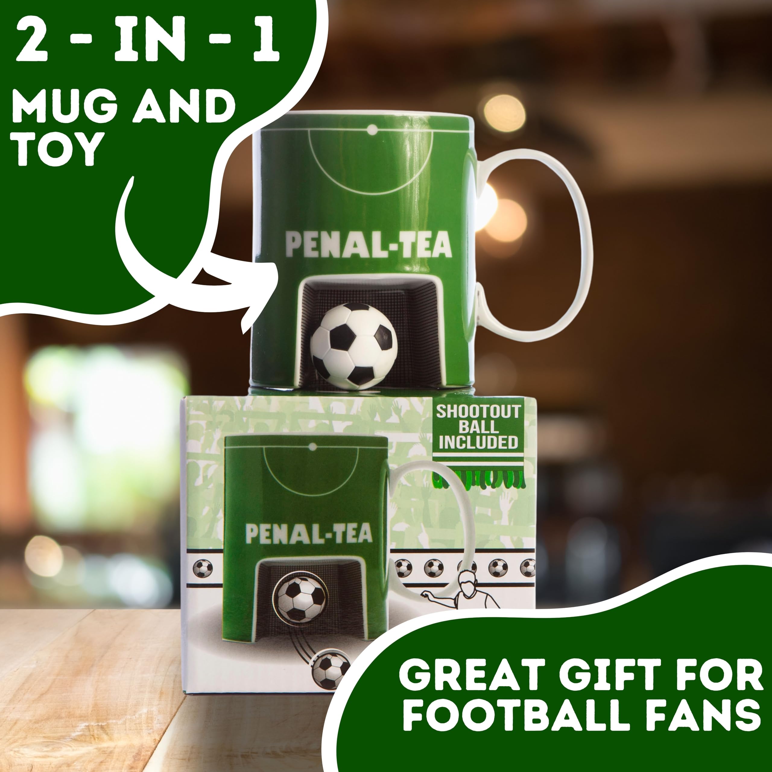 Boxer Gifts PenalTea MU3054 Novelty Football Themed Ceramic Coffee Mug | Microwave Safe | Green 3