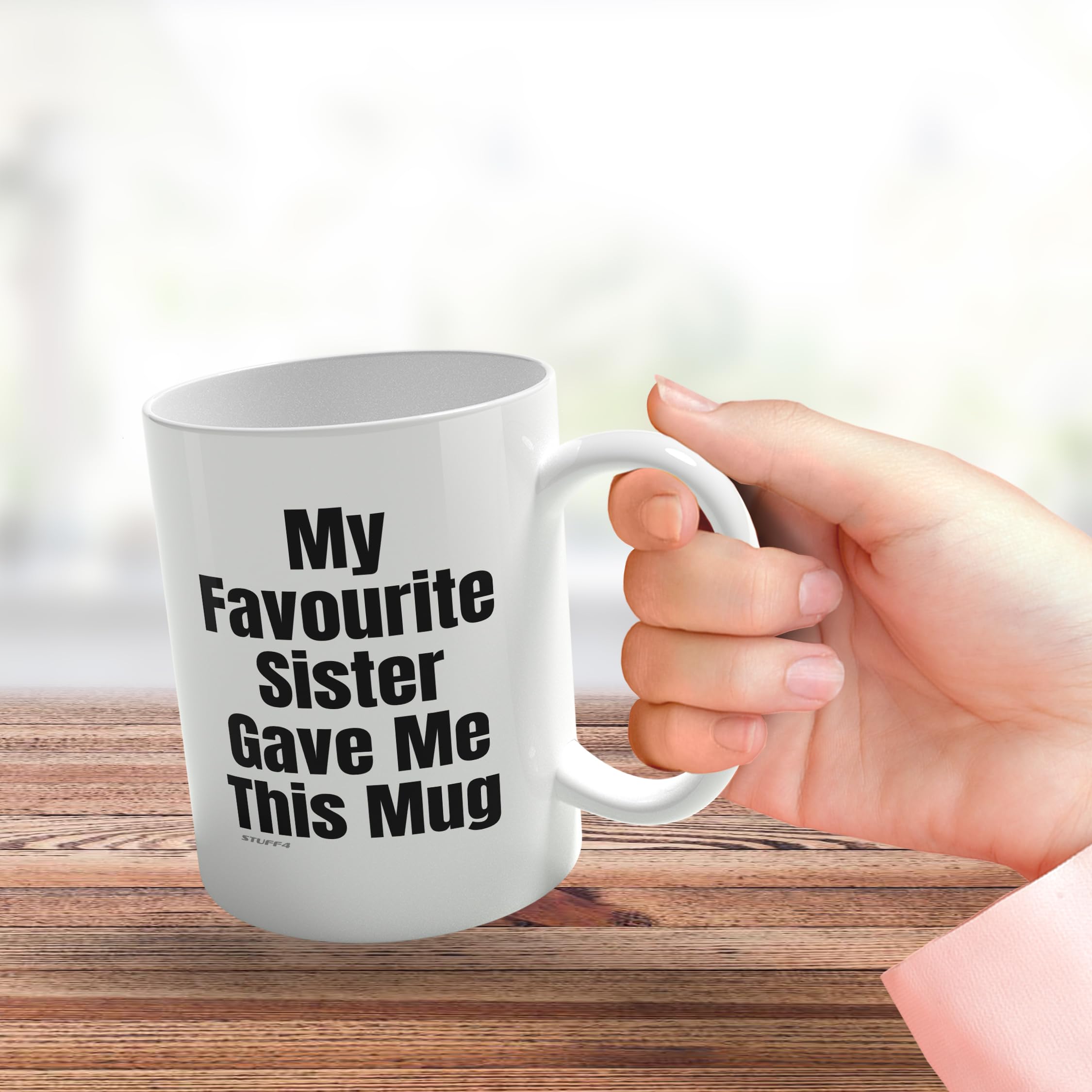 Stuff4 Funny Ceramic Coffee Cup - My Favourite Sister Joke Mug | 11oz | Microwave Safe 3