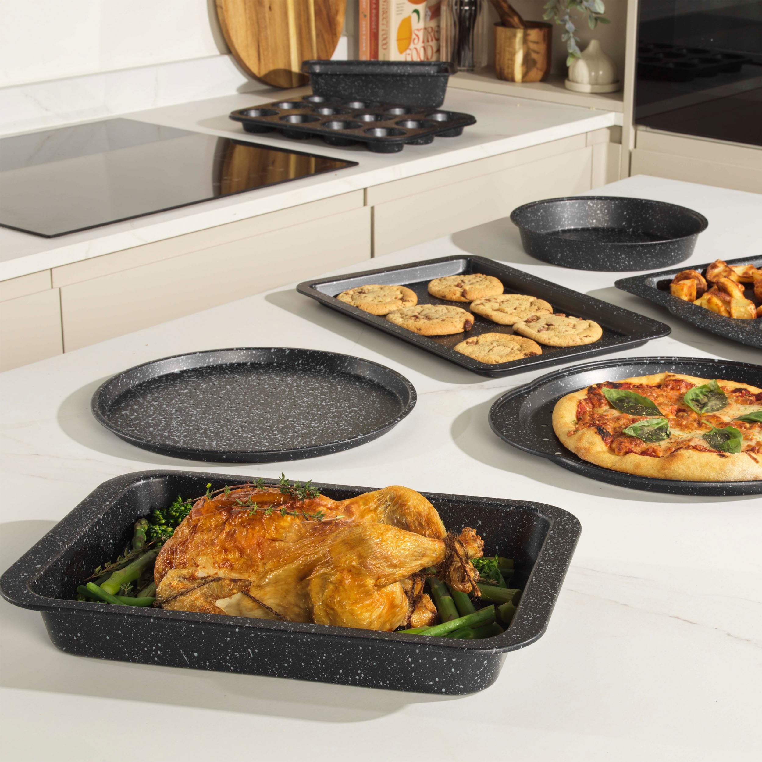 Salter Megastone BW07032EU7 36 cm Rectangular Roasting Tray | Carbon Steel | Oven Safe to 220°C 5