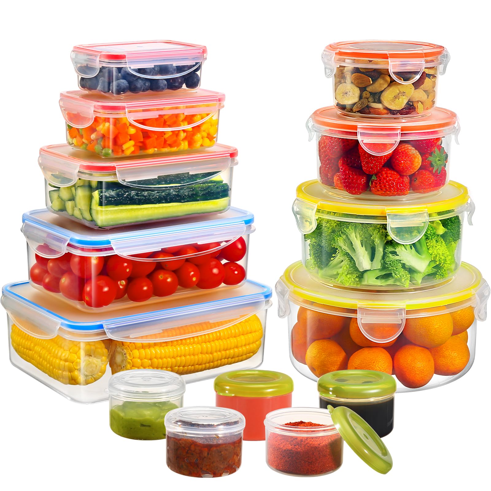 YASHE 28PCS Plastic Food Storage Containers - Airtight, Leakproof, BPA Free | Microwave, Freezer, Dishwasher Safe 1