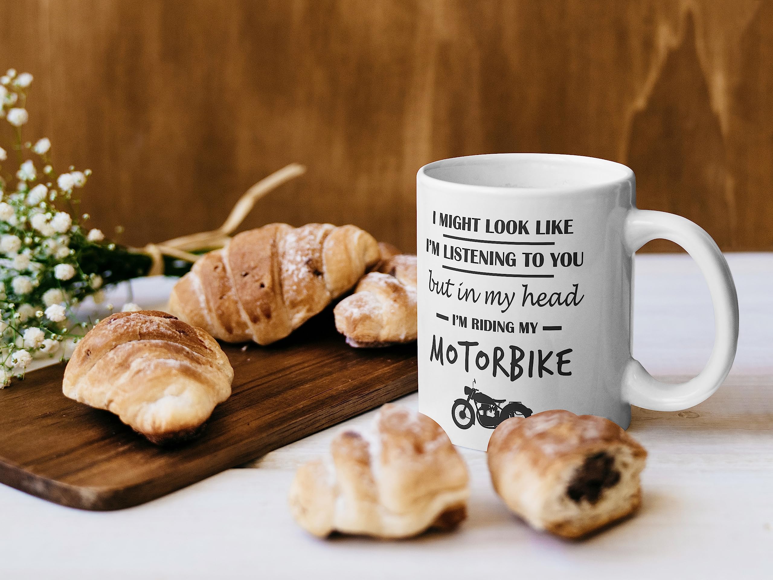 Stuff4 Motorbike Coffee Cup - Funny 'In My Head I'm Riding My Motorbike' Novelty Gift | 11oz Ceramic | Dishwasher Safe 2