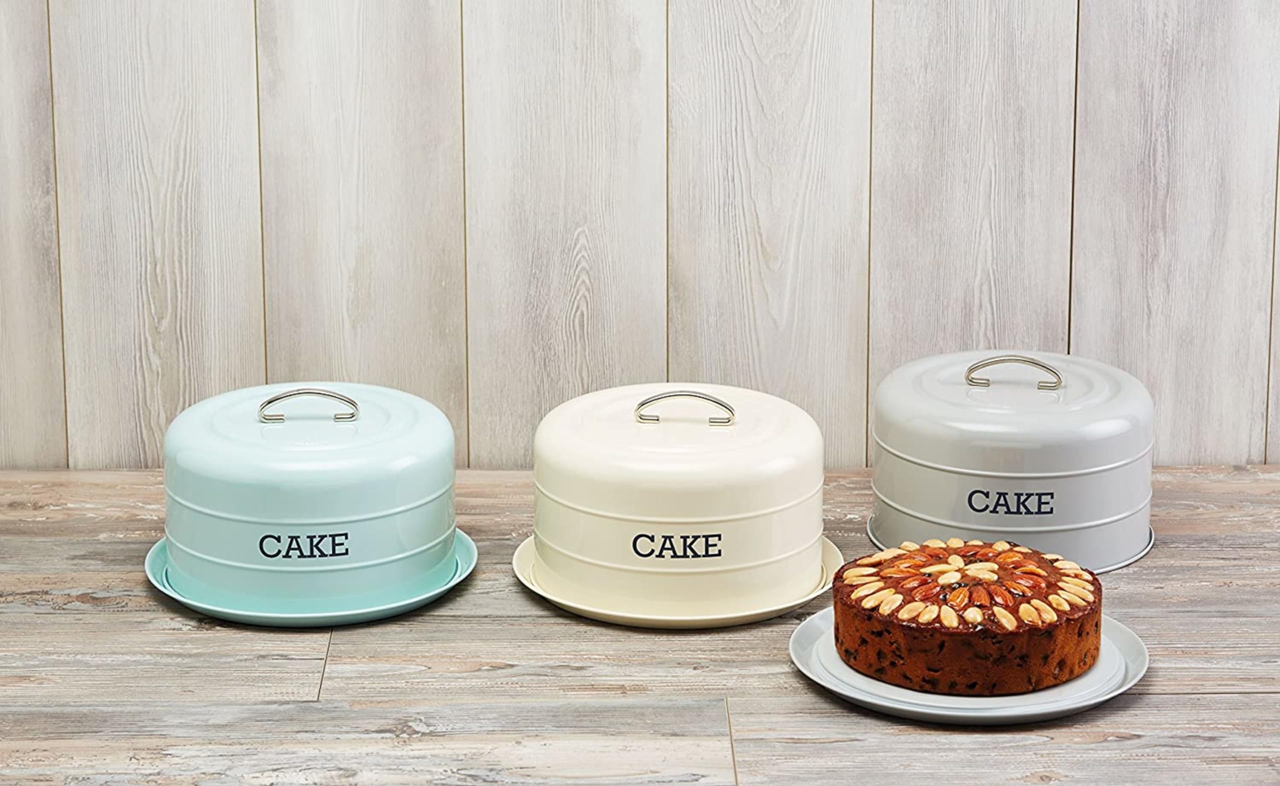 KitchenCraft Living Nostalgia Airtight Cake Storage Tin & Dome | 28.5 cm | Antique Cream 9