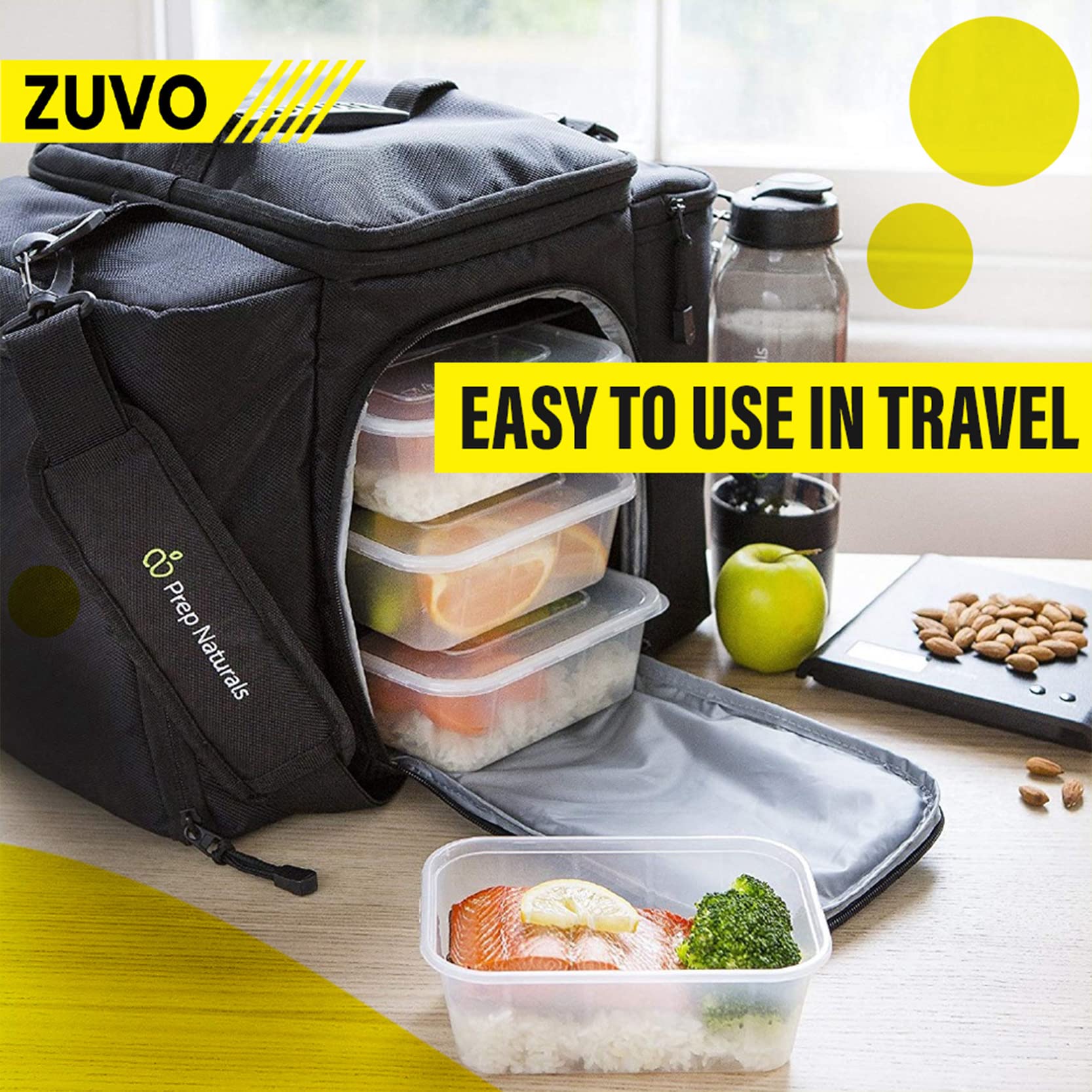 Zuvo Plastic Food Containers - 1000 ML (35 oz) | Pack of 50 | Microwave, Freezer & Dishwasher Safe 6