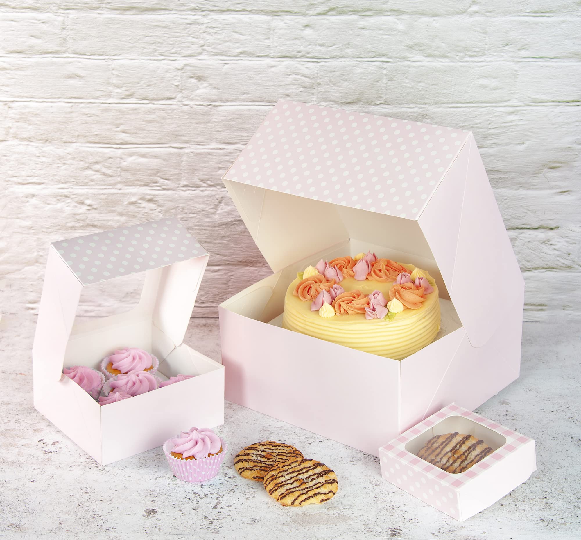 Anniversary House 2-Pack Pink Treat Boxes - Gingham & Polka Dot Print | 7.5 x 16 x 16cm 9