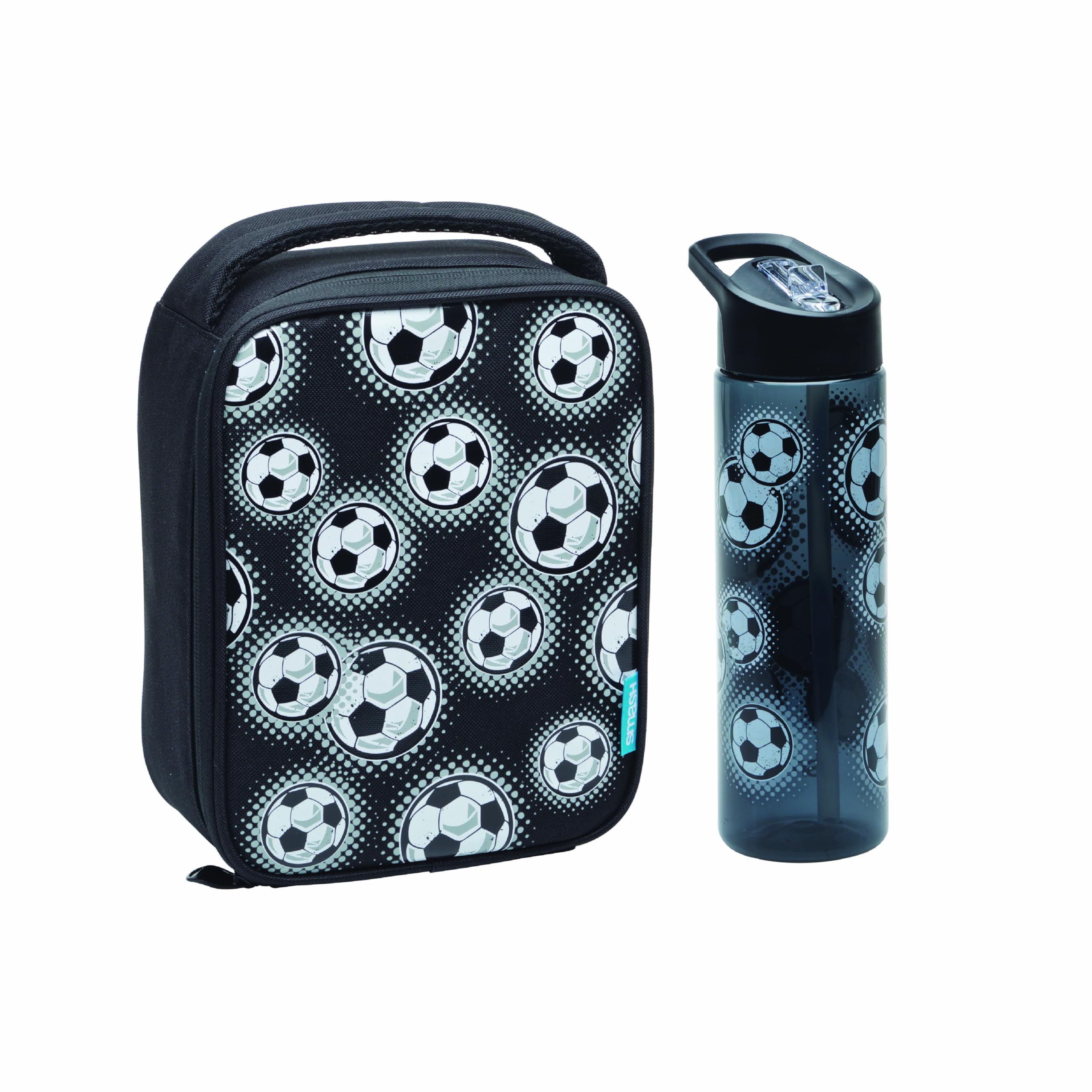 Smash Kids Insulated Lunch Bag - Football Black | Antibacterial Lining | Easy Clean 5