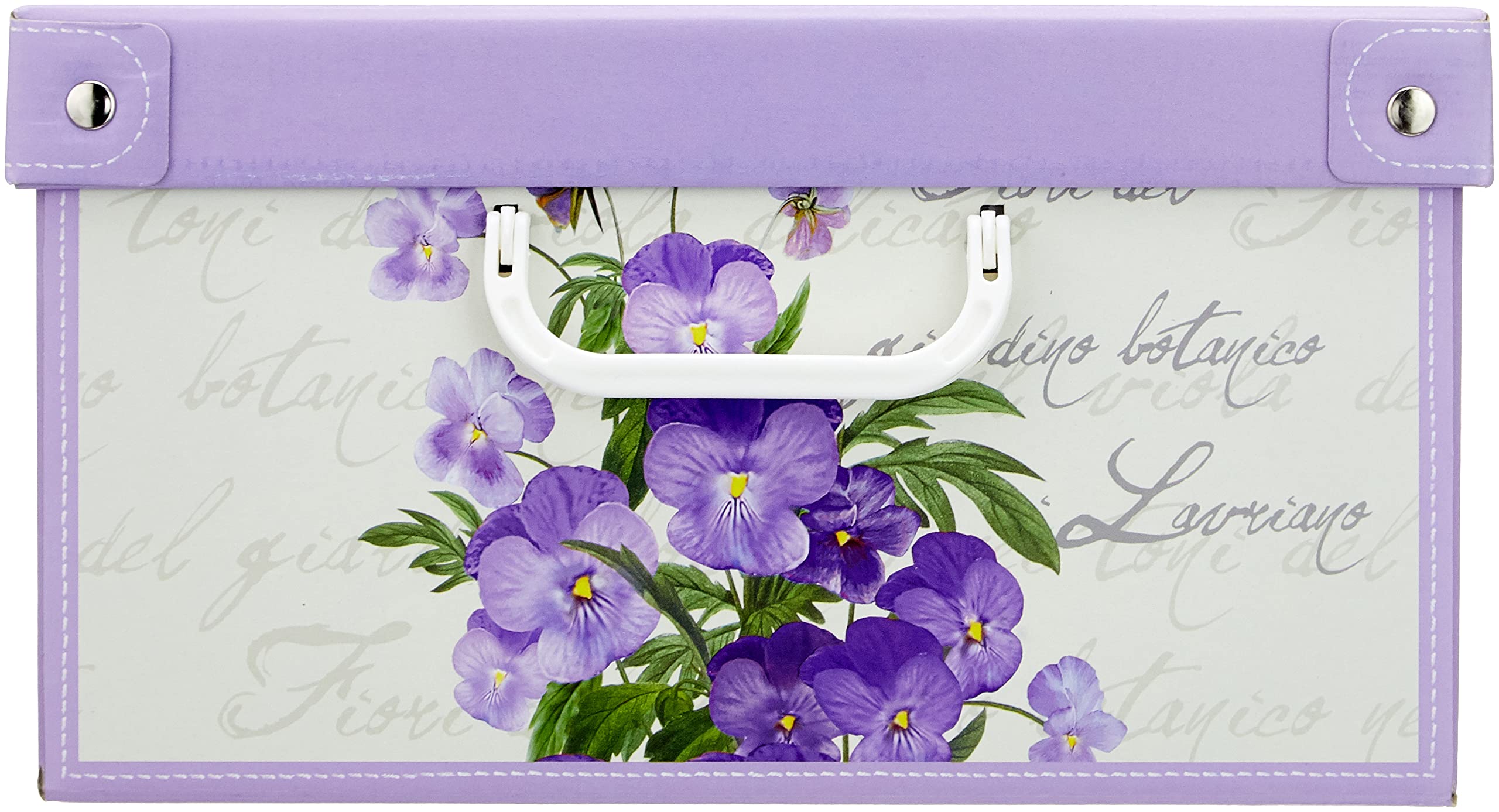 Lavatelli KANGURU Collection Decorative Storage Box with Handles and Lid, Violet, 42x32x17.5cm 2