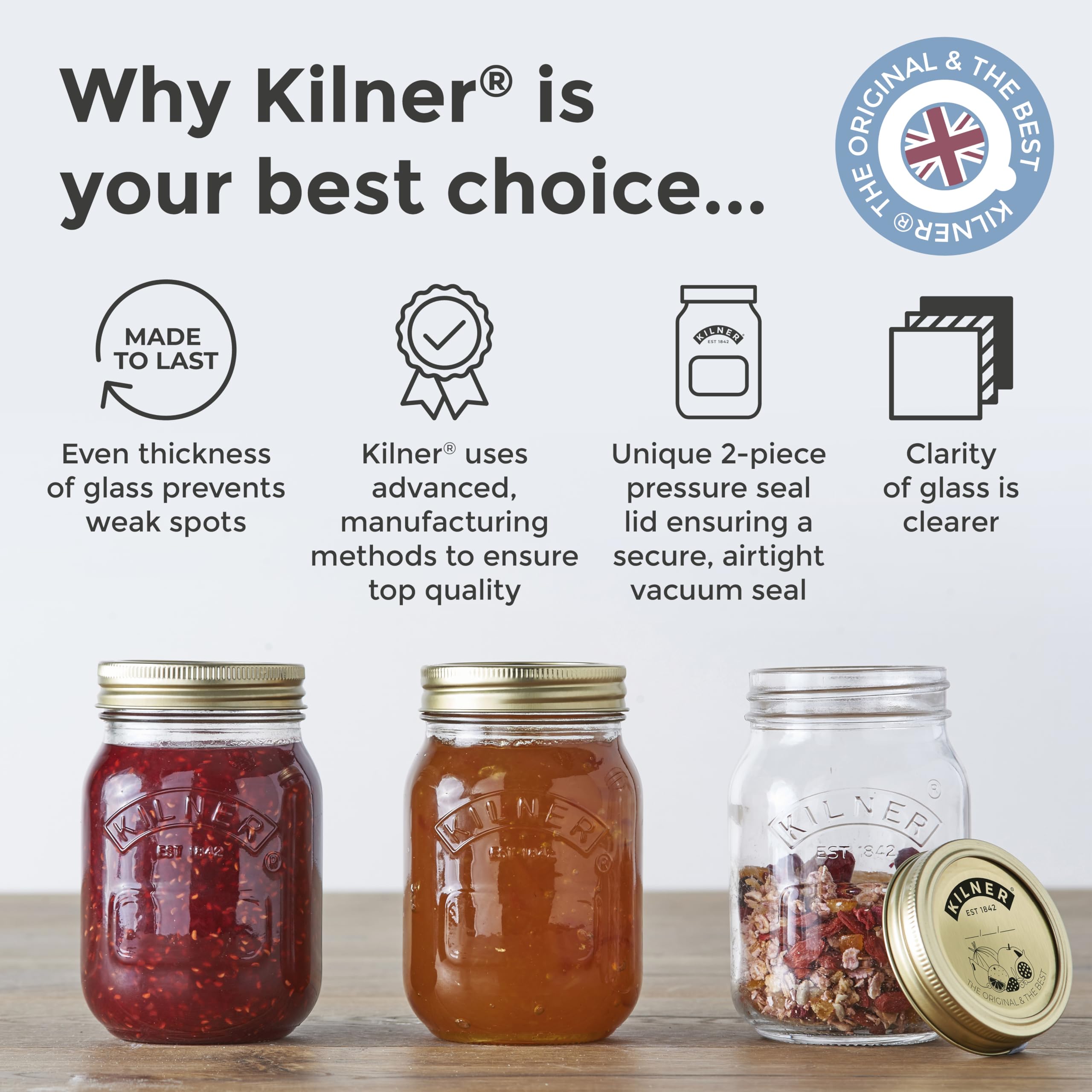 Kilner Pack of 12 Tin Metal Sealing Discs for 0.25, 0.5, & 1 Litre Preserving Jars 12