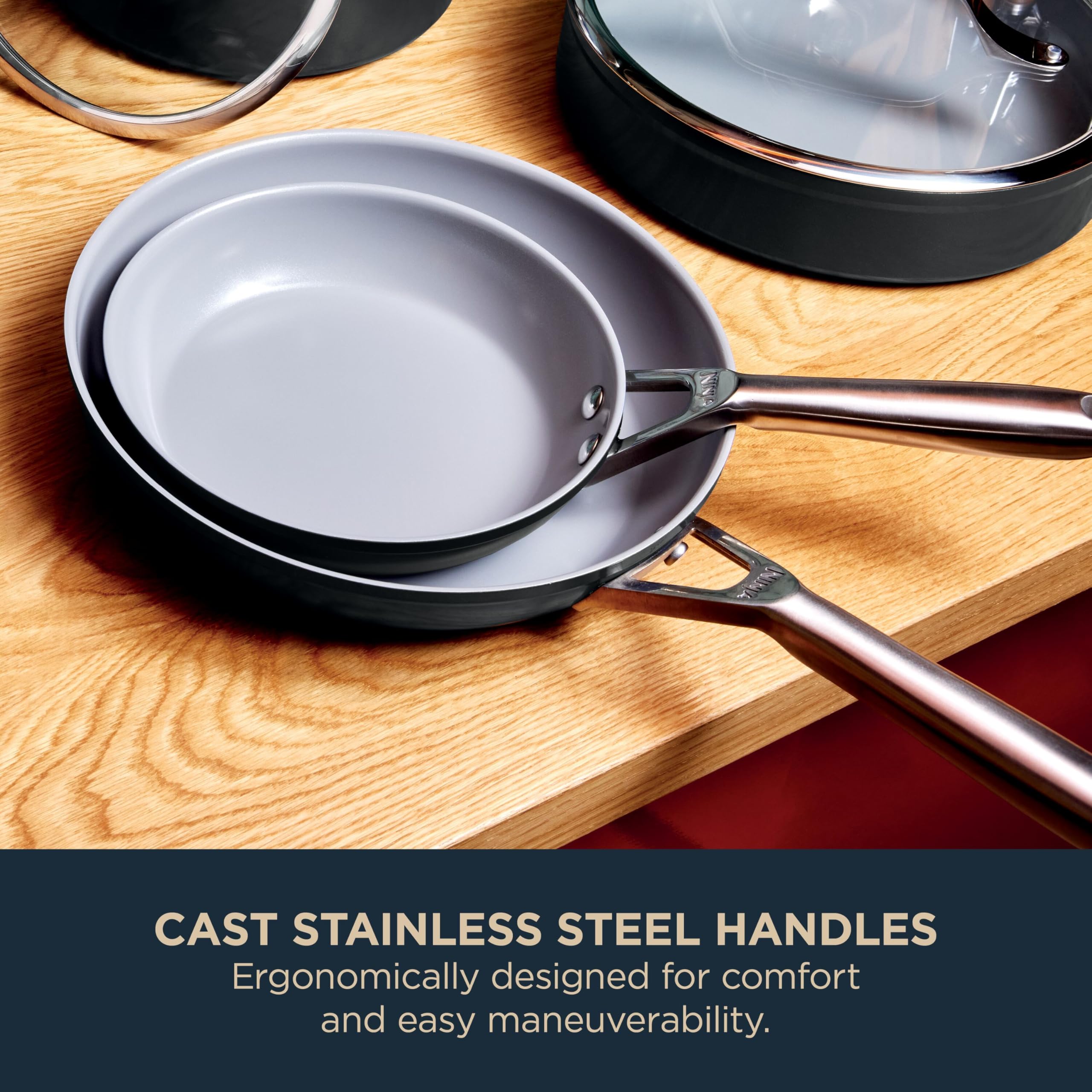 Ninja ZEROSTICK Ceramic Pro Frying Pan - 28 cm, PTFE-Free, Scratch Resistant | All Hob Compatible 7