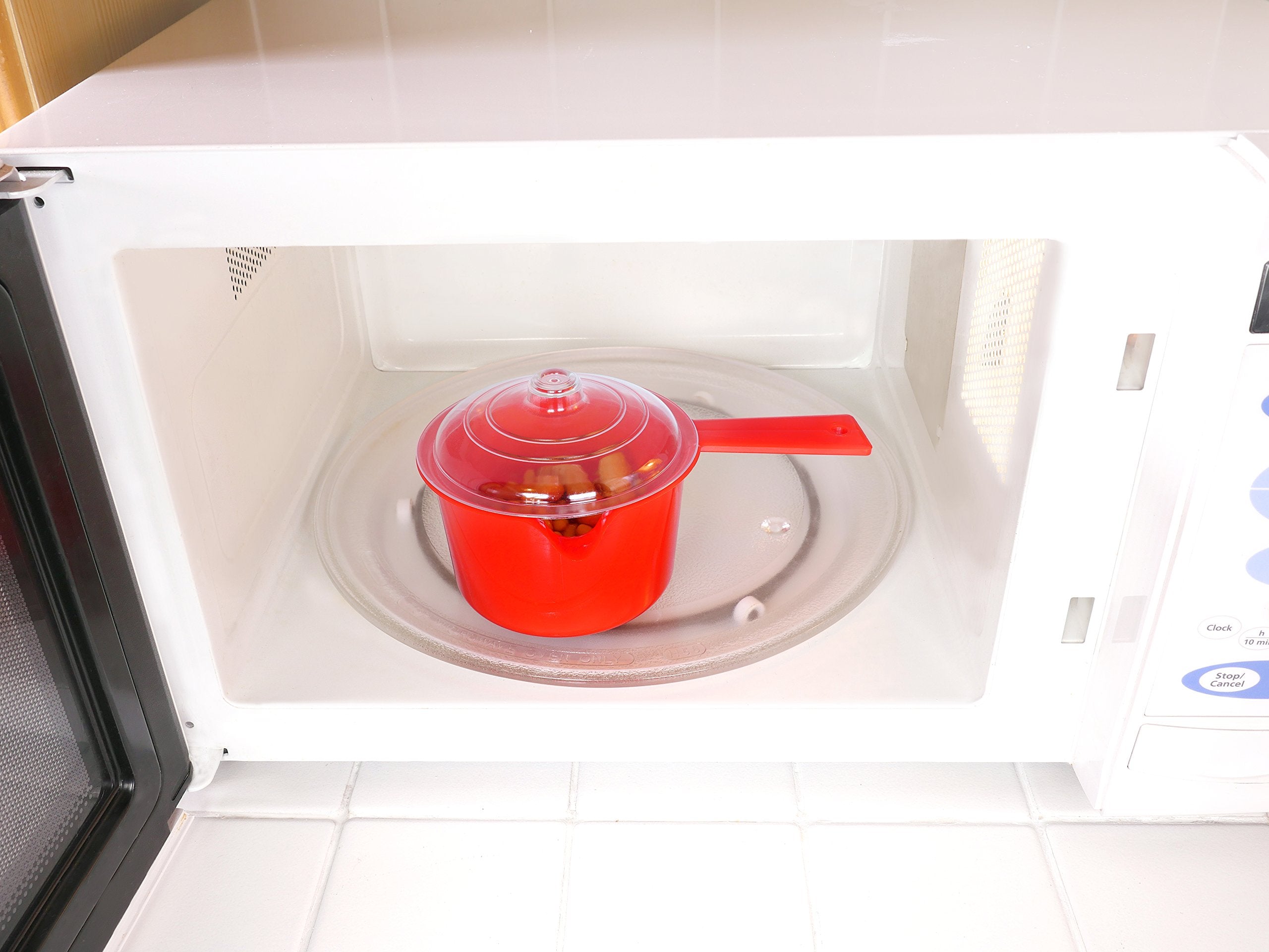 good2heat 4040 Saucepan - 600ml Capacity, Red Ceramic Microwave Cookware | Made in UK 3