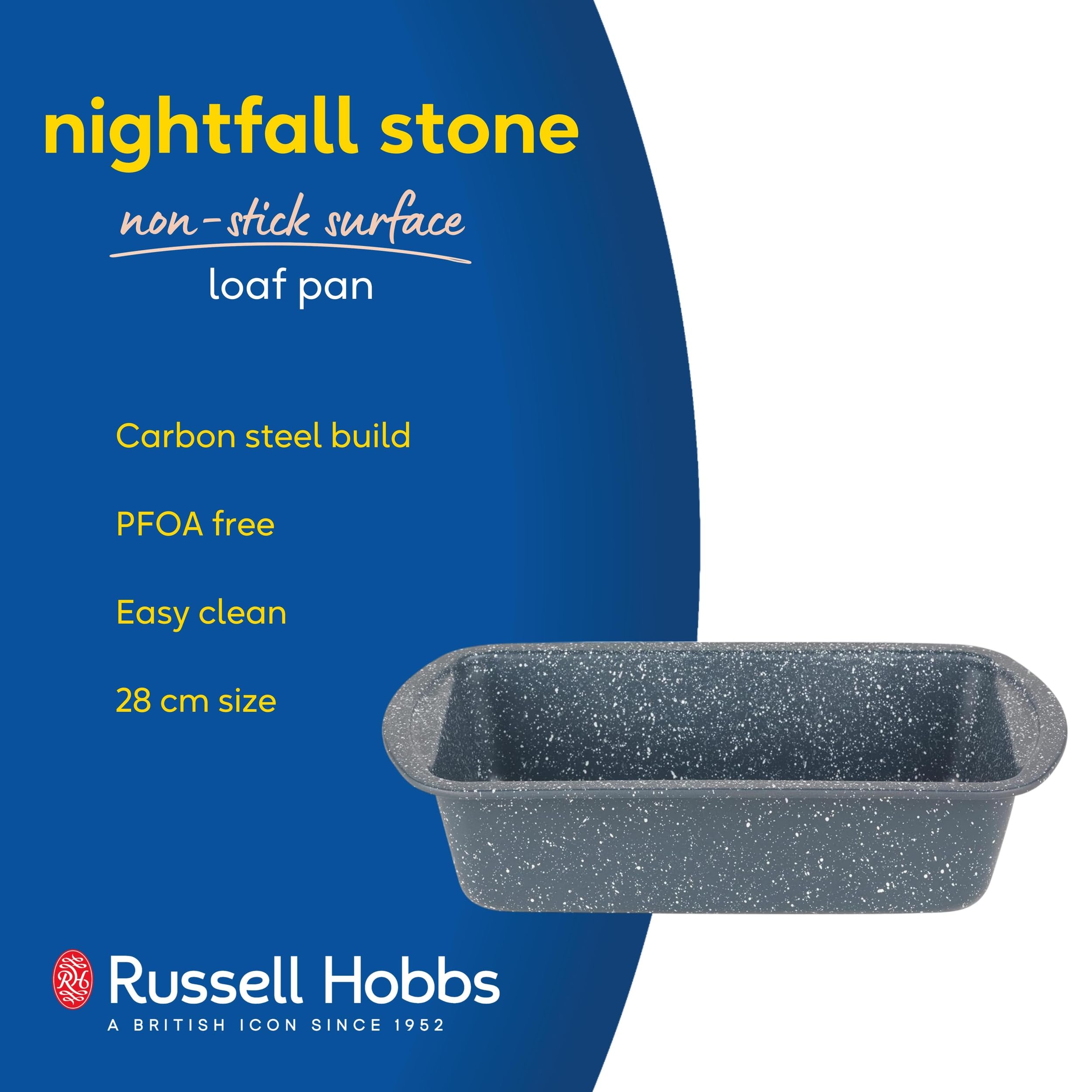 Russell Hobbs Nightfall Stone Loaf Pan - 28cm Non-Stick Carbon Steel Bread Tin | PFOA Free | 5 Year Guarantee 2
