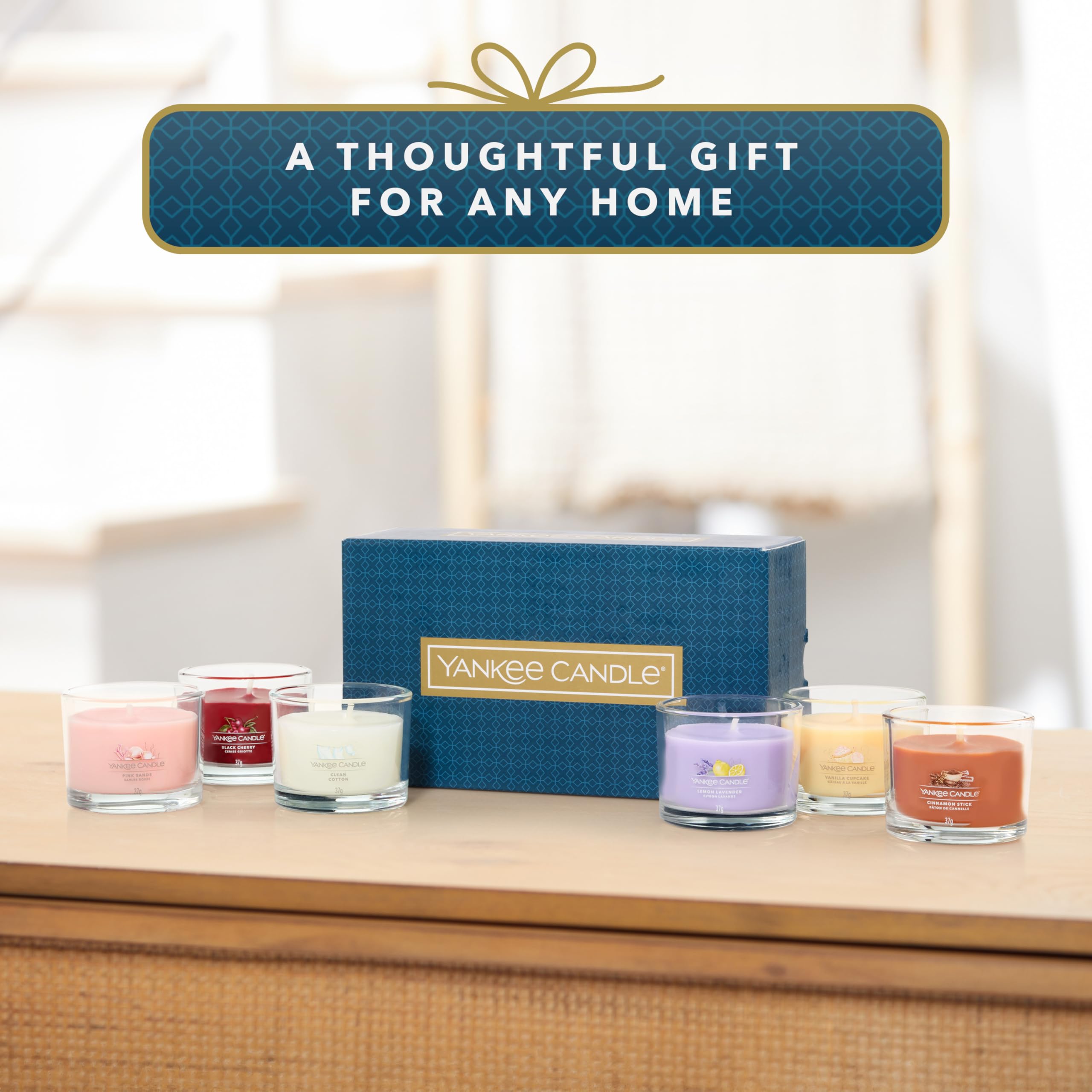 Yankee Candle Votive Candles Gift Set - 6 Scents including Black Cherry & Pink Sands | Soy Blend Wax 5