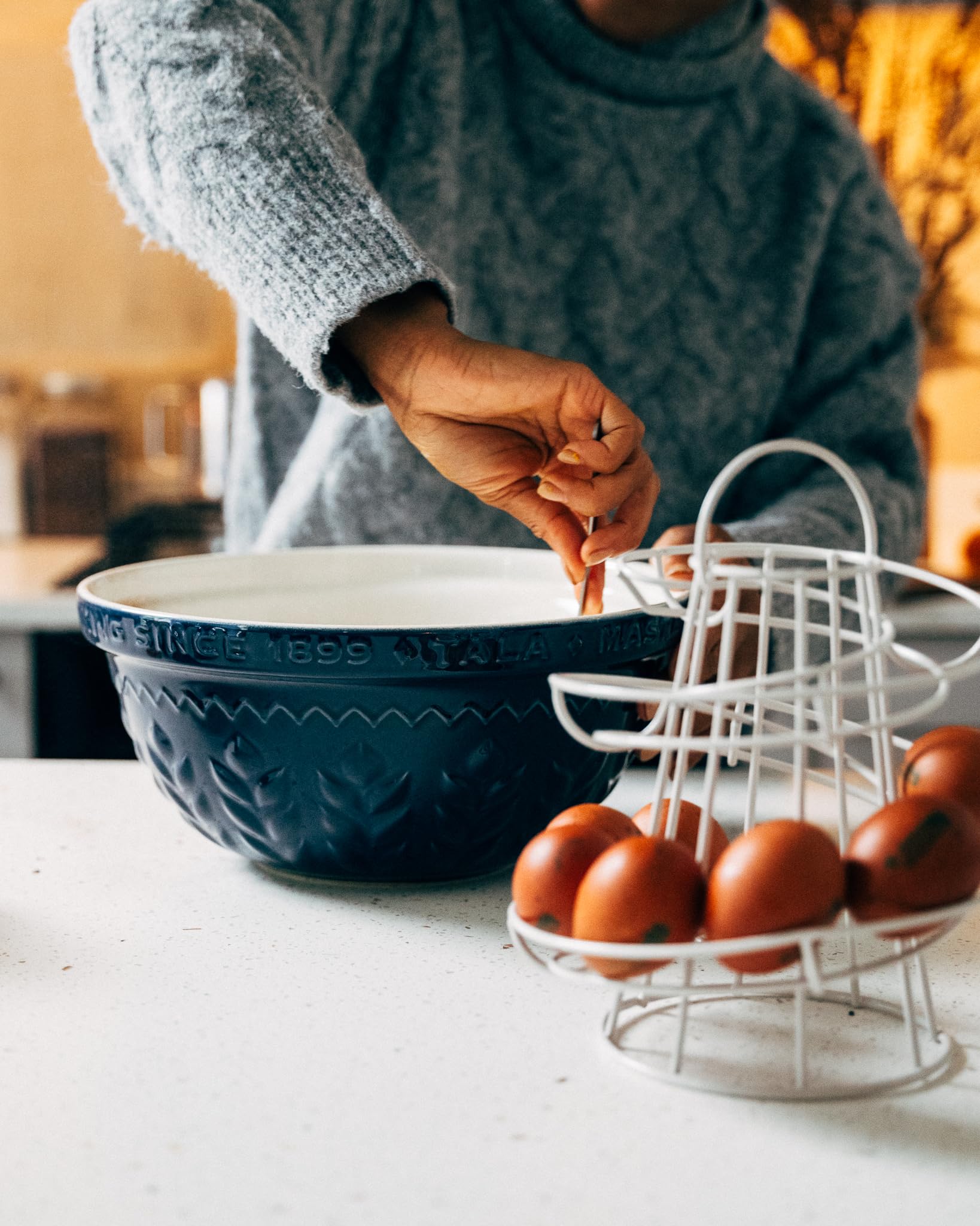 Tala Helter Skelter Egg Storage Holder - Holds 20 Medium Eggs | Metal | White 5