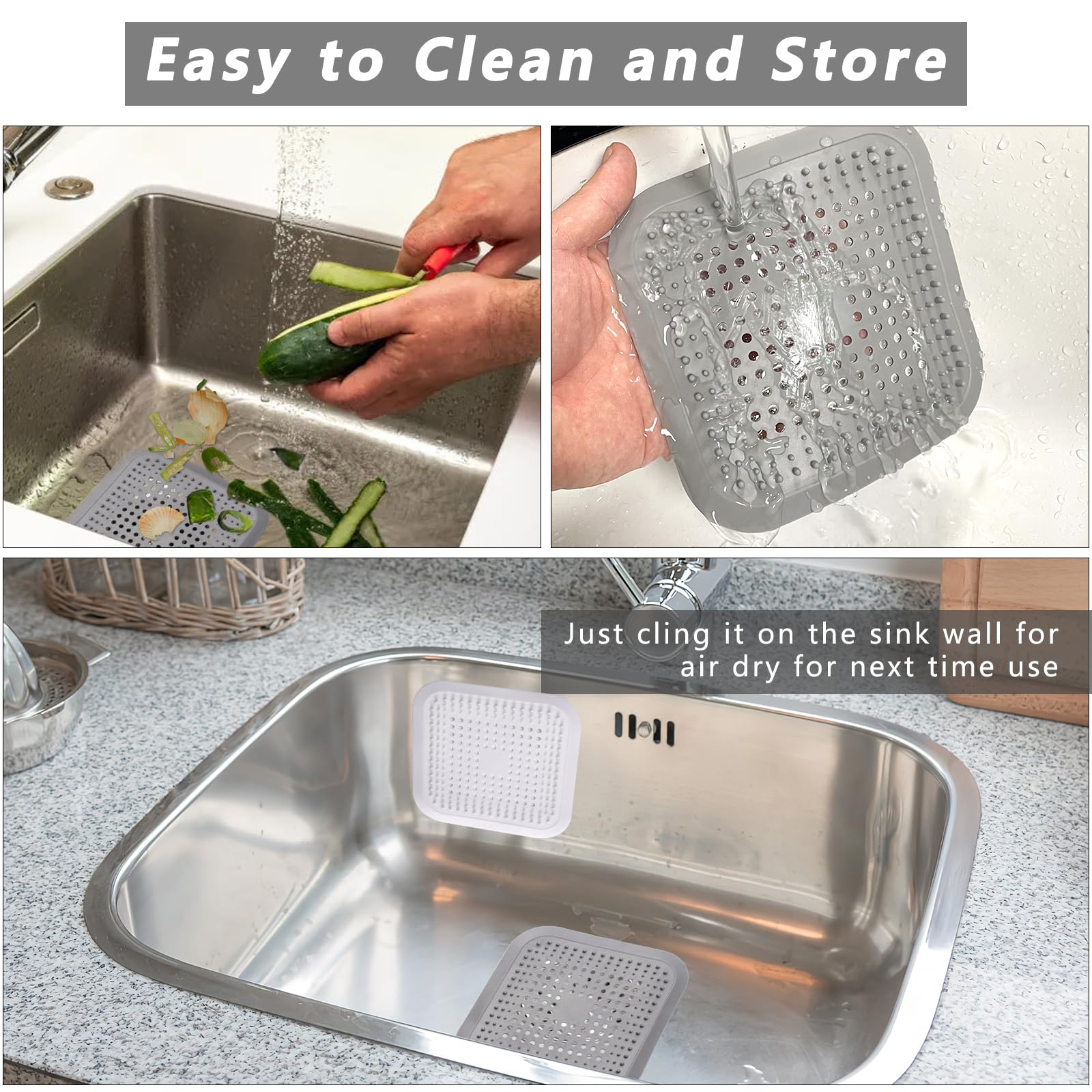 Alyvisun 2Pcs Silicone Hair Catcher for Shower Drain & Sink Strainer | Anti-Clogging | 14.5cm 6