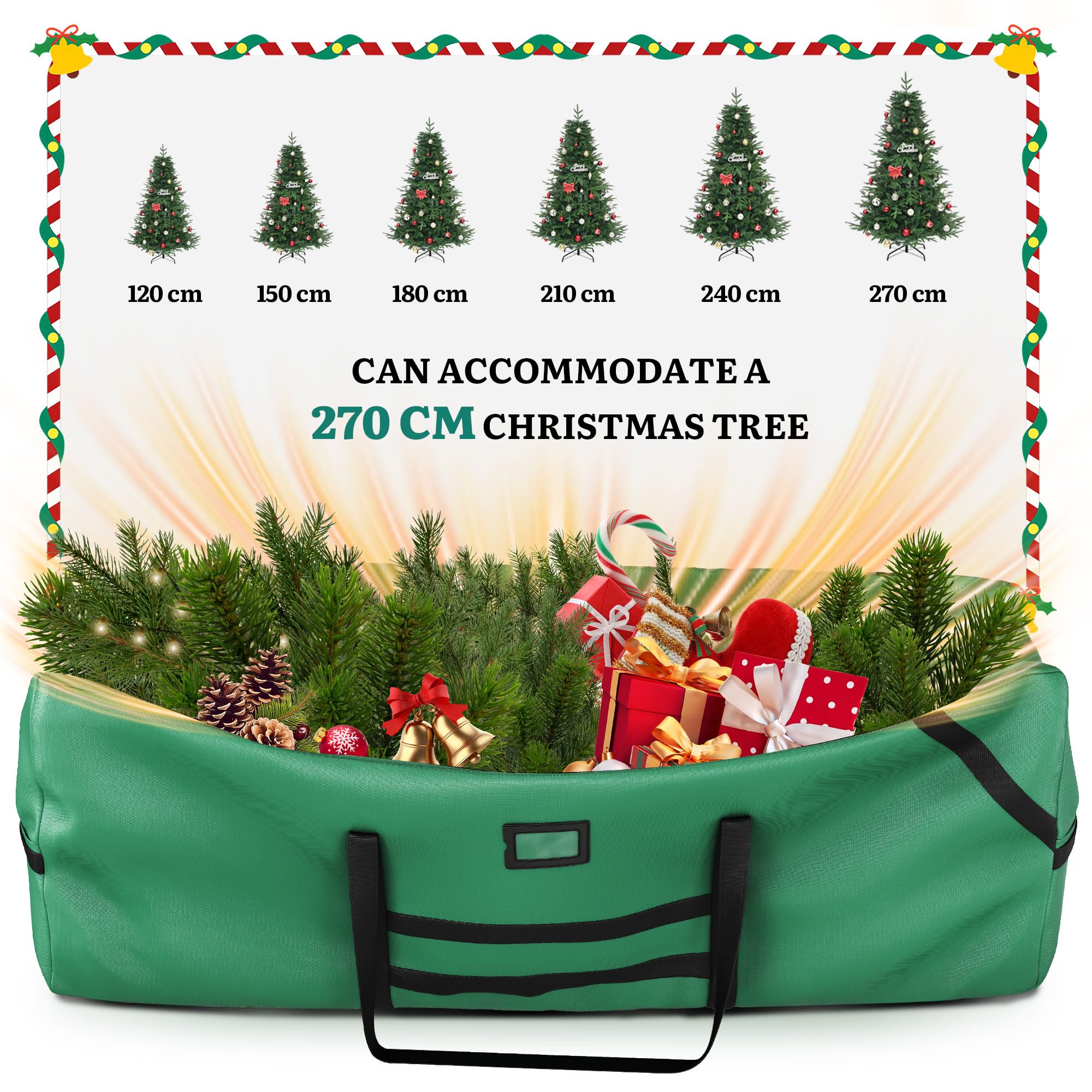 YITAHOME Christmas Tree Storage Bag - Waterproof, Durable, Fits Trees up to 9 ft | Green 5