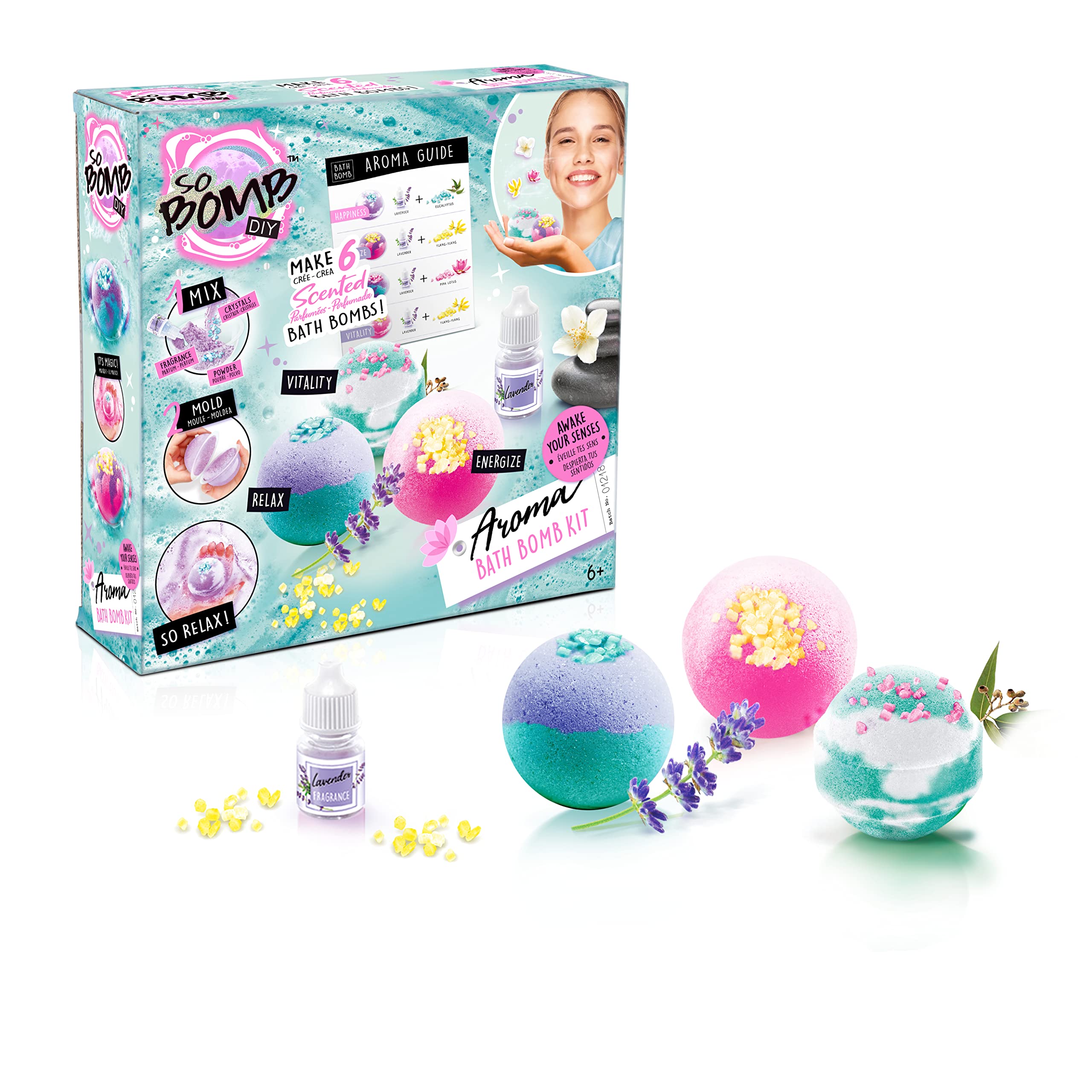 Canal Toys So Bomb DIY - Set of 6 Aromatic Bath Bombs for Kids | Lavender Scent | Ages 6+ 1