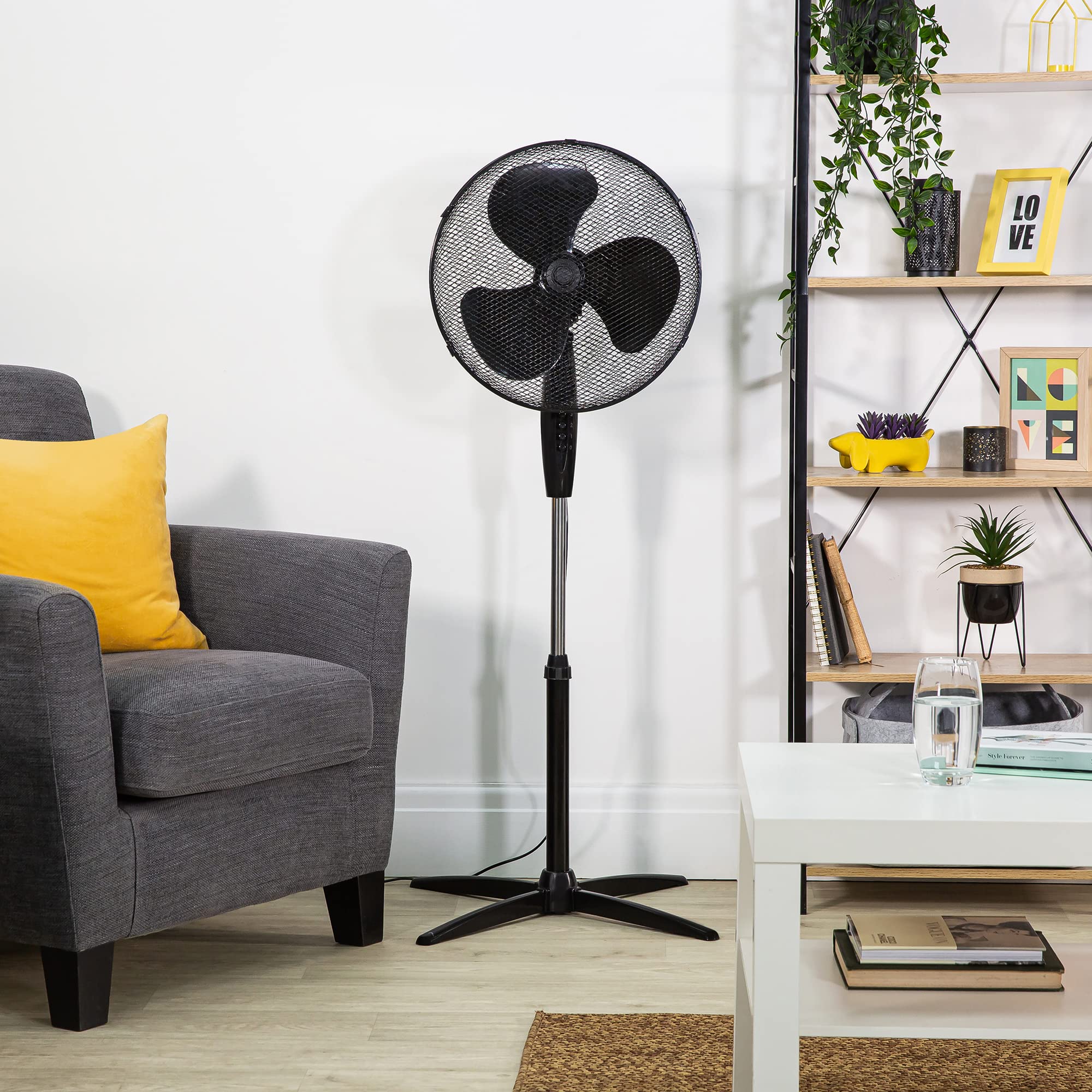 Zanussi 16 Inch Lightweight Pedestal Fan - 3 Speeds, 90° Oscillation, Adjustable Height 3