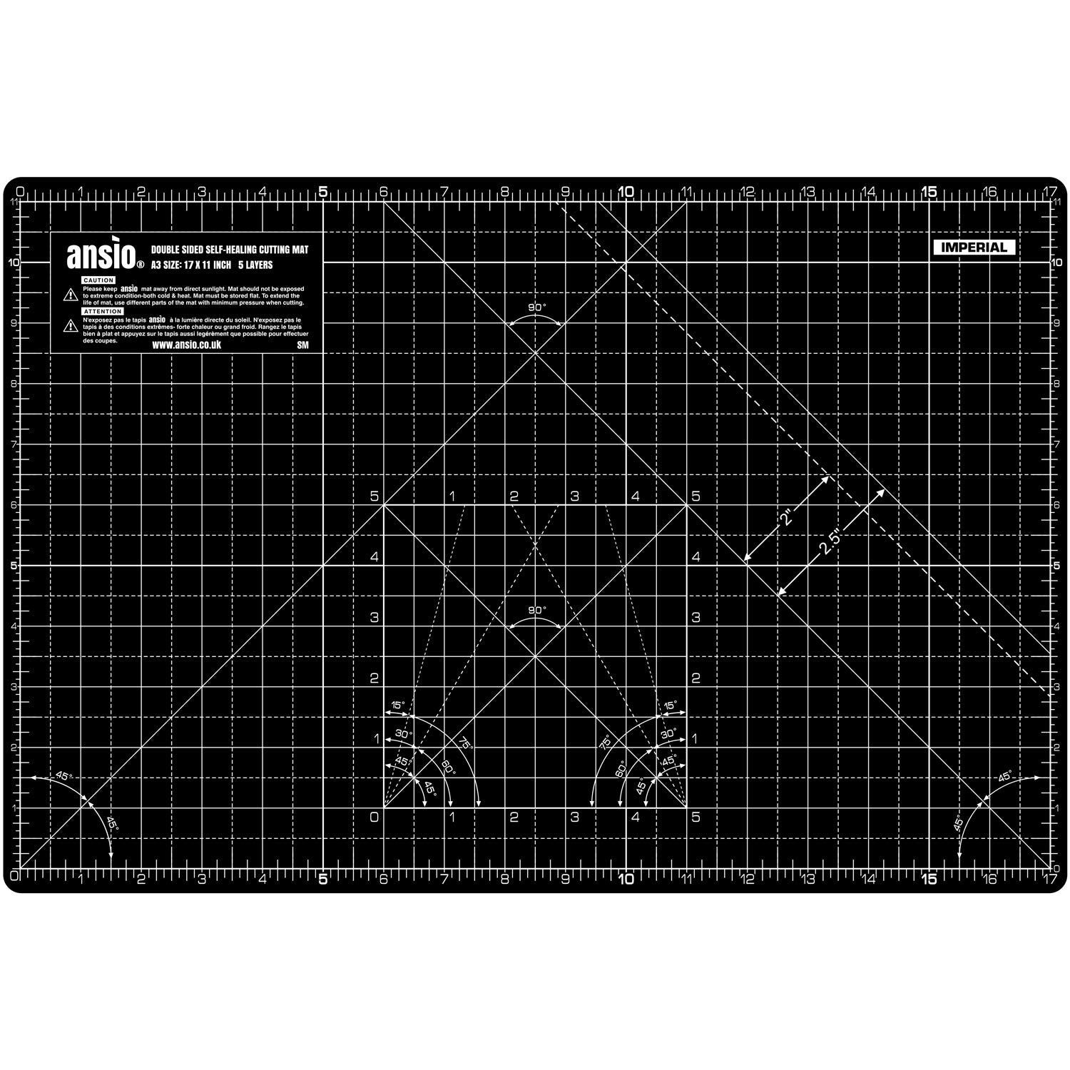 ANSIO Self Healing A3 Craft Cutting Mat - Double Sided, 5-Ply, 42cm x 27cm 3
