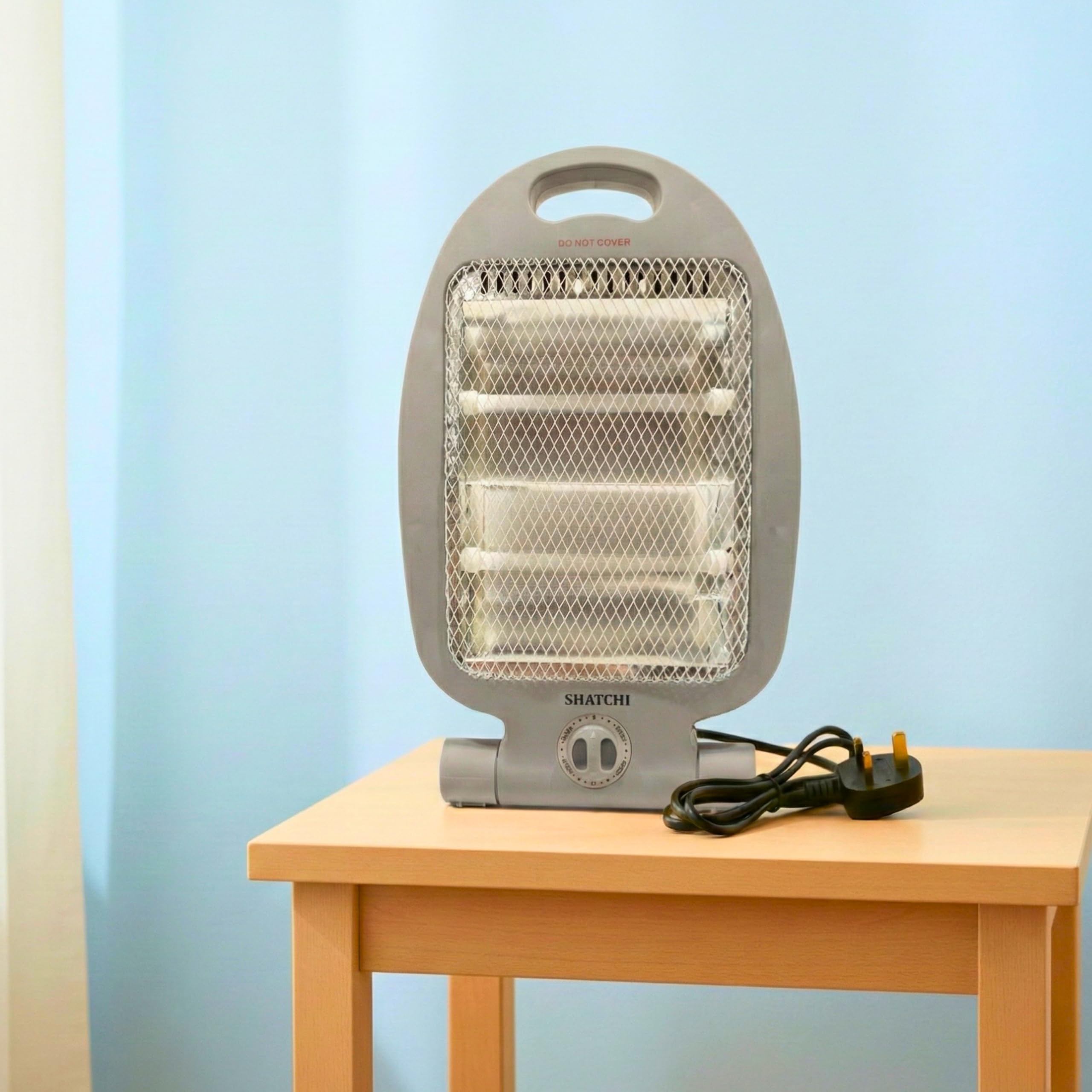 SHATCHI 800W Halogen Heater - Portable Quartz with 2 Heat Settings (400W/800W) | White Quartz 2