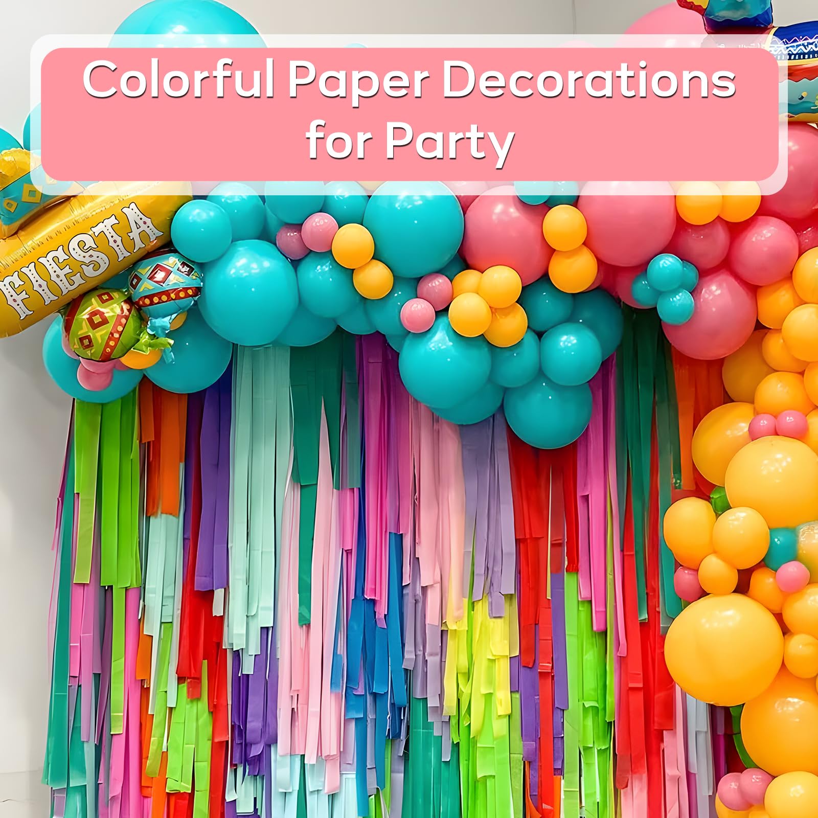MOXYOY Crepe Paper - 10 Rolls Hanging Rainbow Streamers | 3.5cm x 10m Each | Vibrant & Durable 5