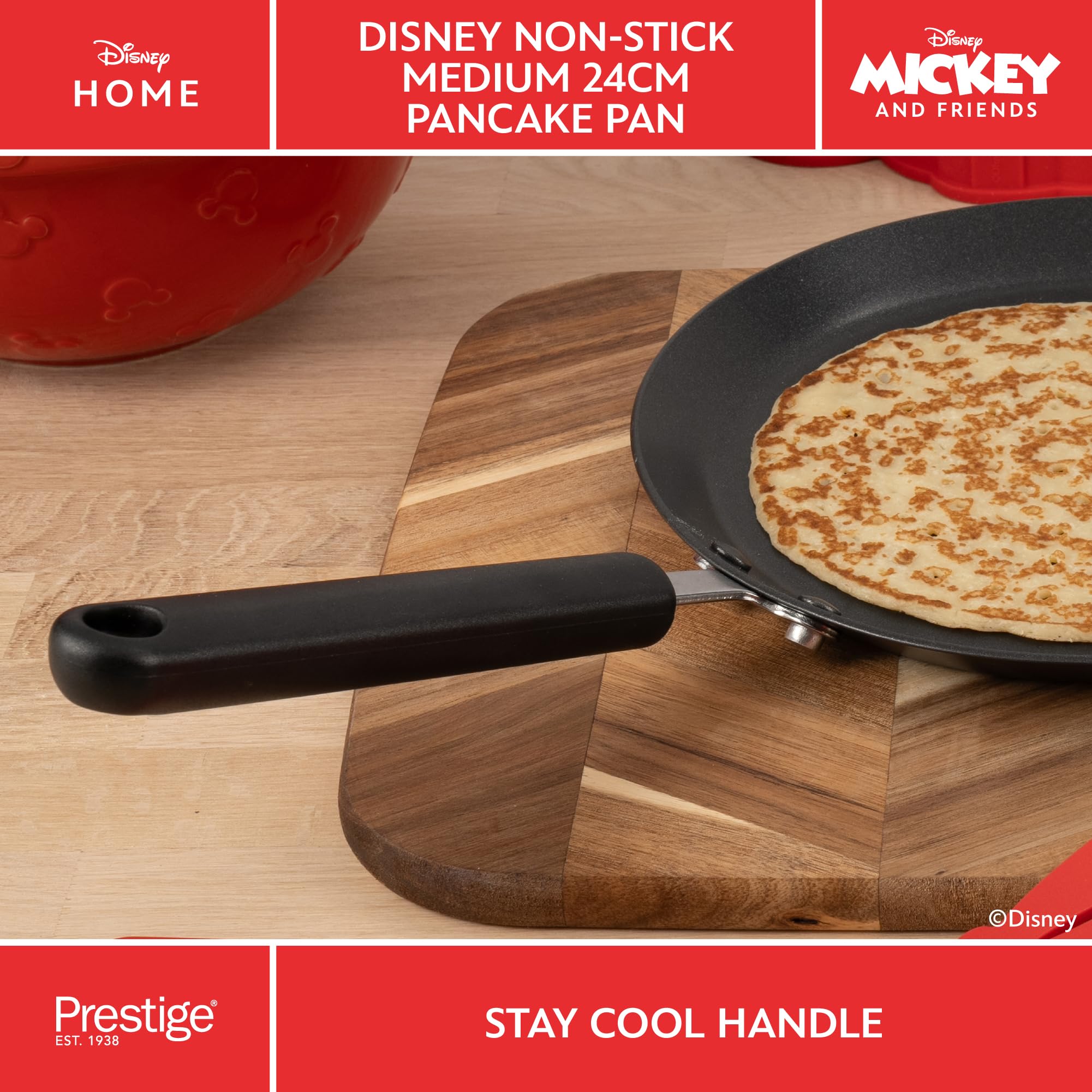 Prestige Disney Induction Pancake Pan - 24cm Non-Stick, Mickey Design, Dishwasher Safe, Grey 5