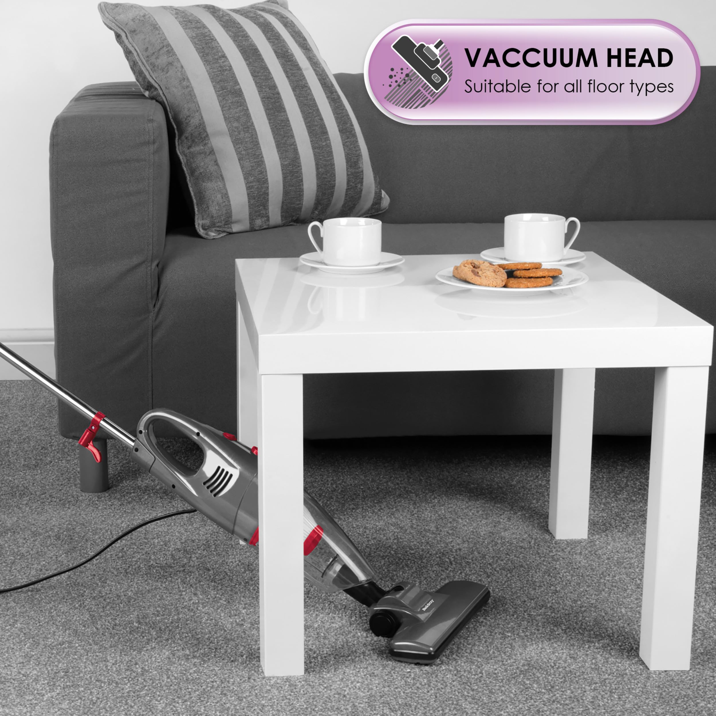 Beldray BEL0770N-GRY 2-in-1 Upright Stick Vacuum Cleaner | 600W Motor | 1L Bagless | Washable HEPA Filter 5