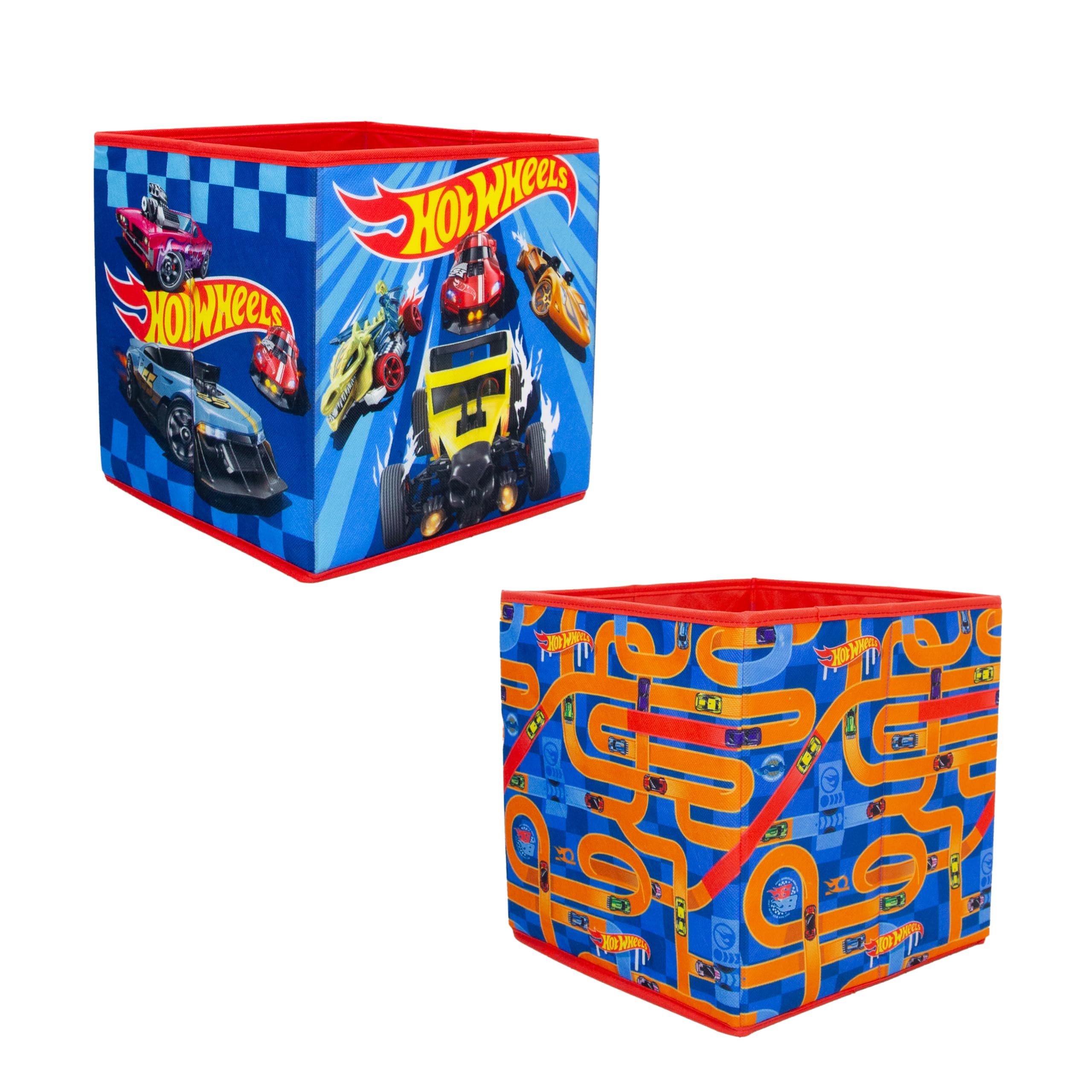 Character World Hot Wheels Officially Licensed Storage Boxes - 2 Pack | 30cm Foldable Polyester 1