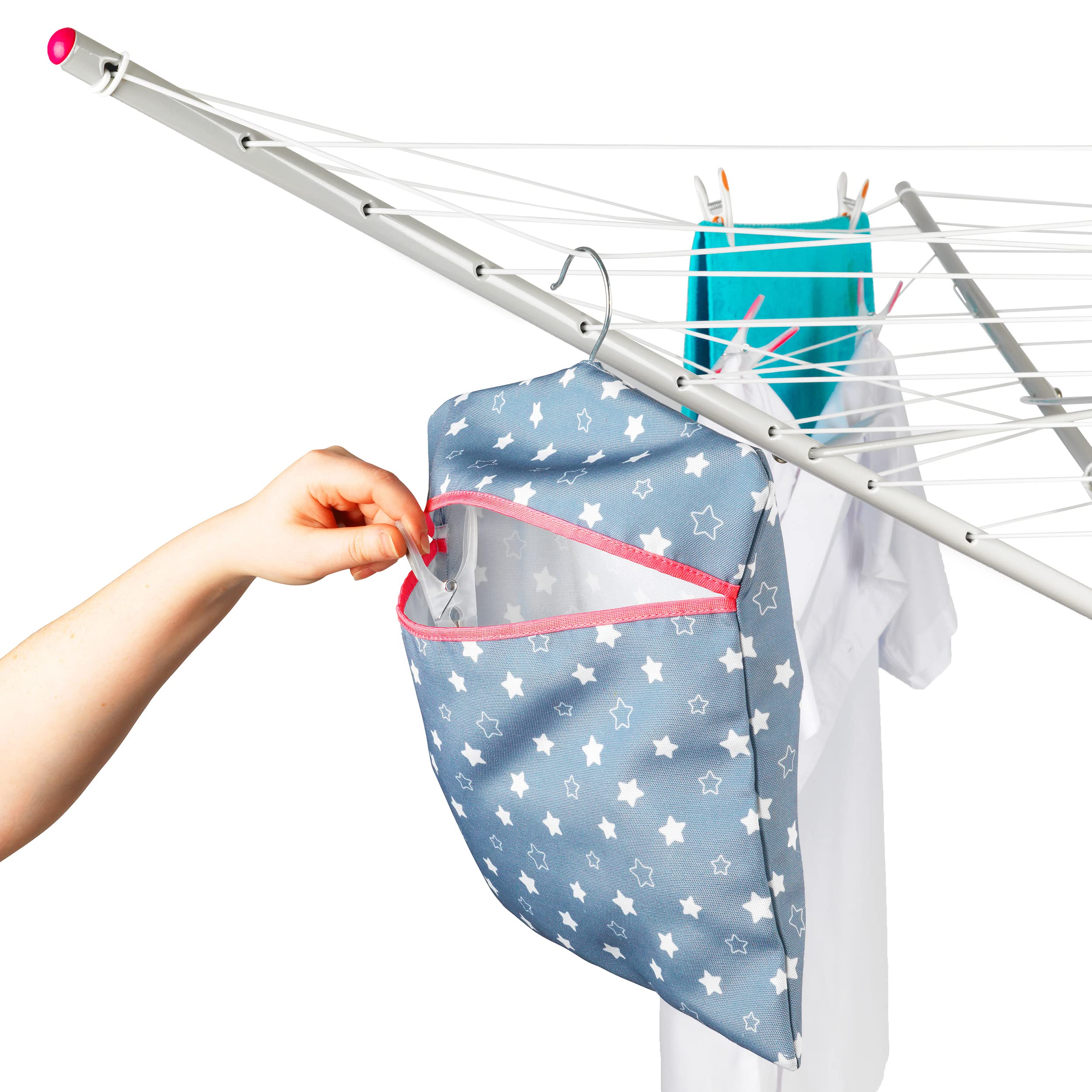 Kleeneze Twinkle & Shine Peg Bag - Easy Hanging Hook | Holds Up To 50 Pegs | 33 x 30 cm 5